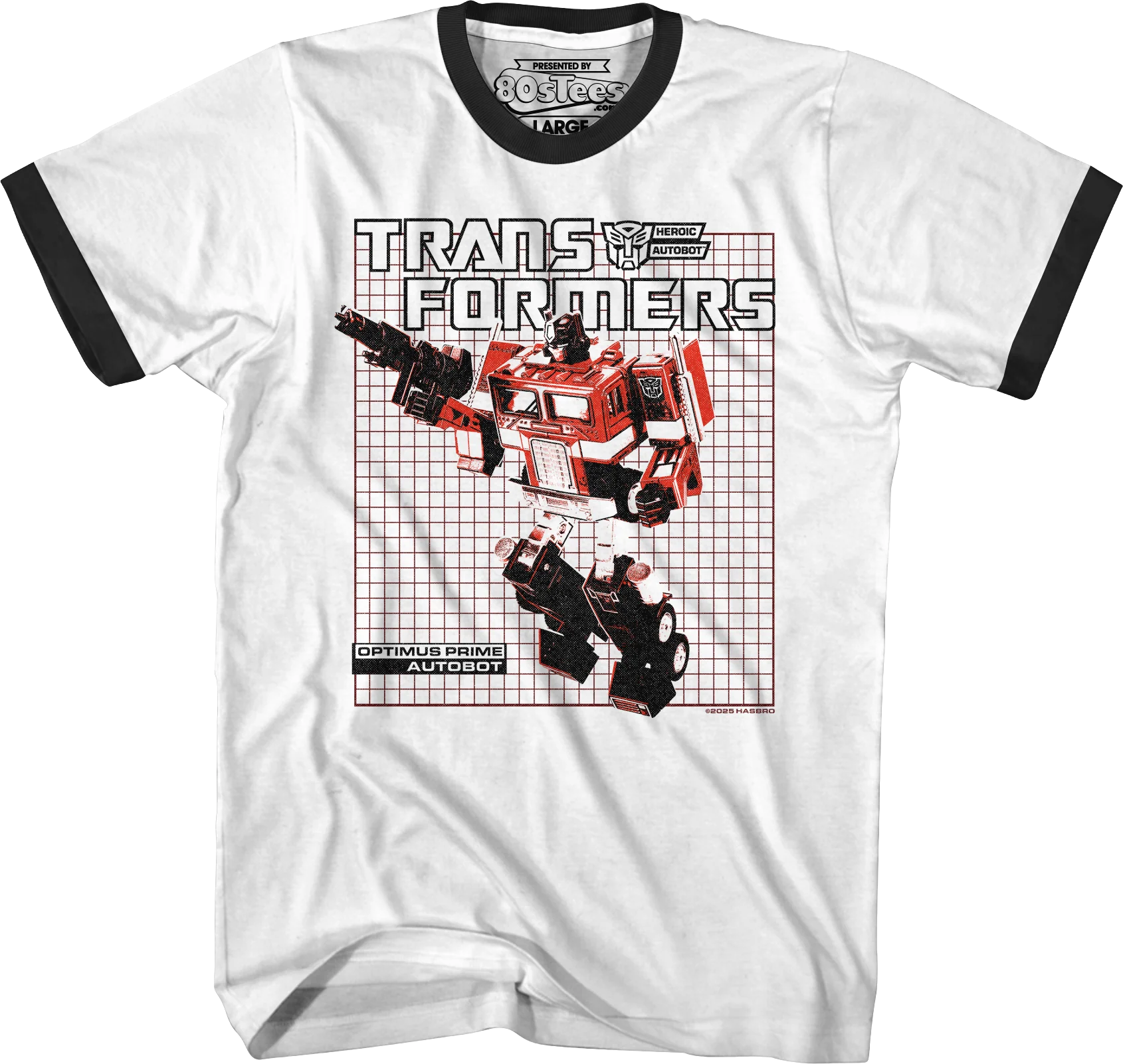 Vintage Optimus Prime Grid Transformers T-Shirt - Image 5