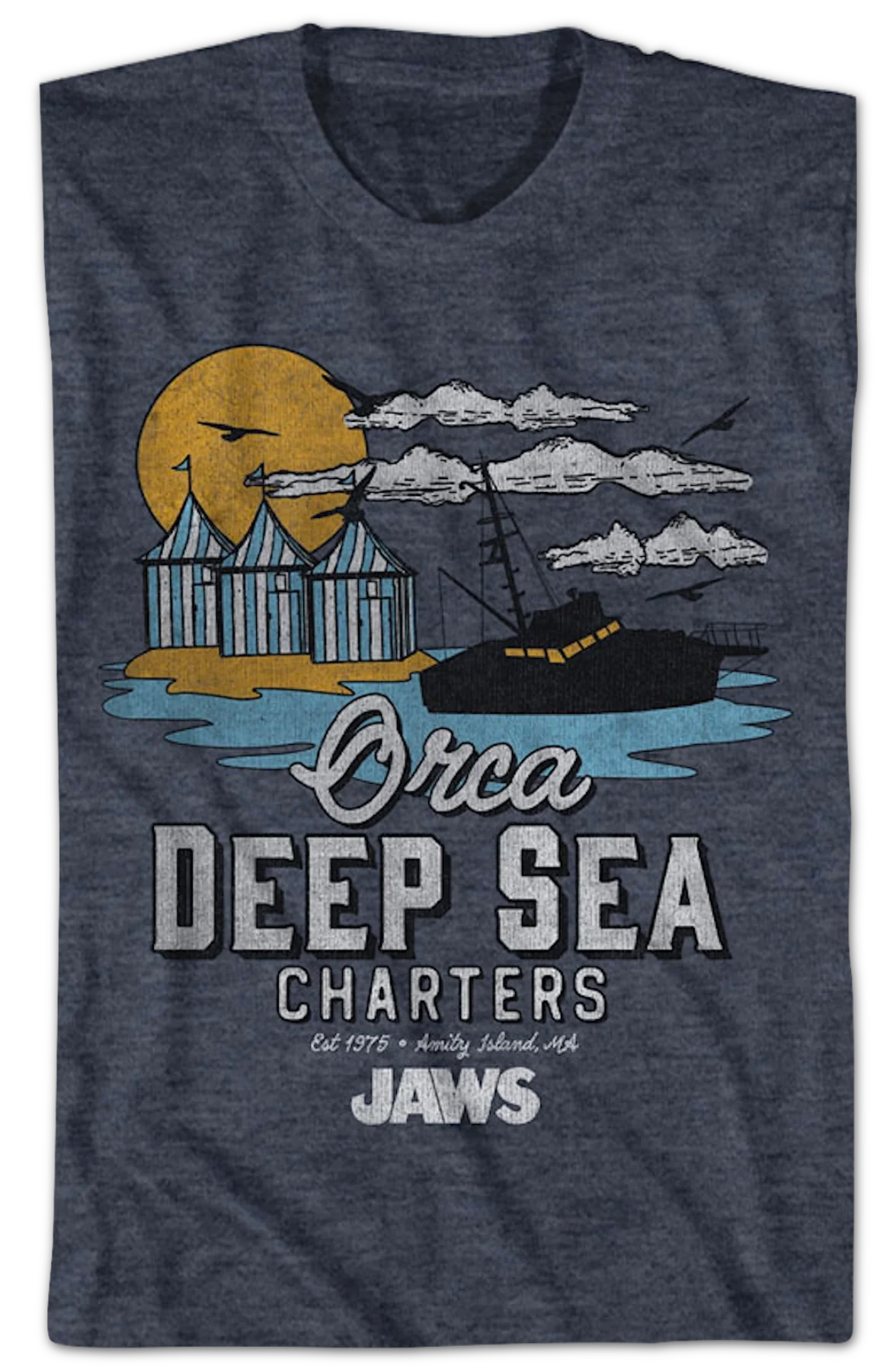Vintage Orca Deep Sea Charters Jaws T-Shirt - Image 2