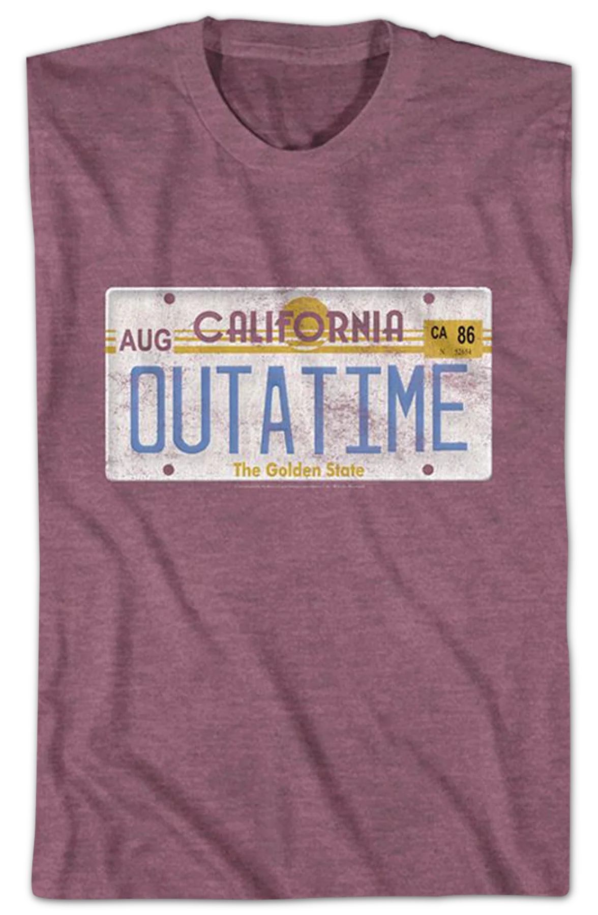 Vintage OUTATIME License Plate Back To The Future T-Shirt - Image 2