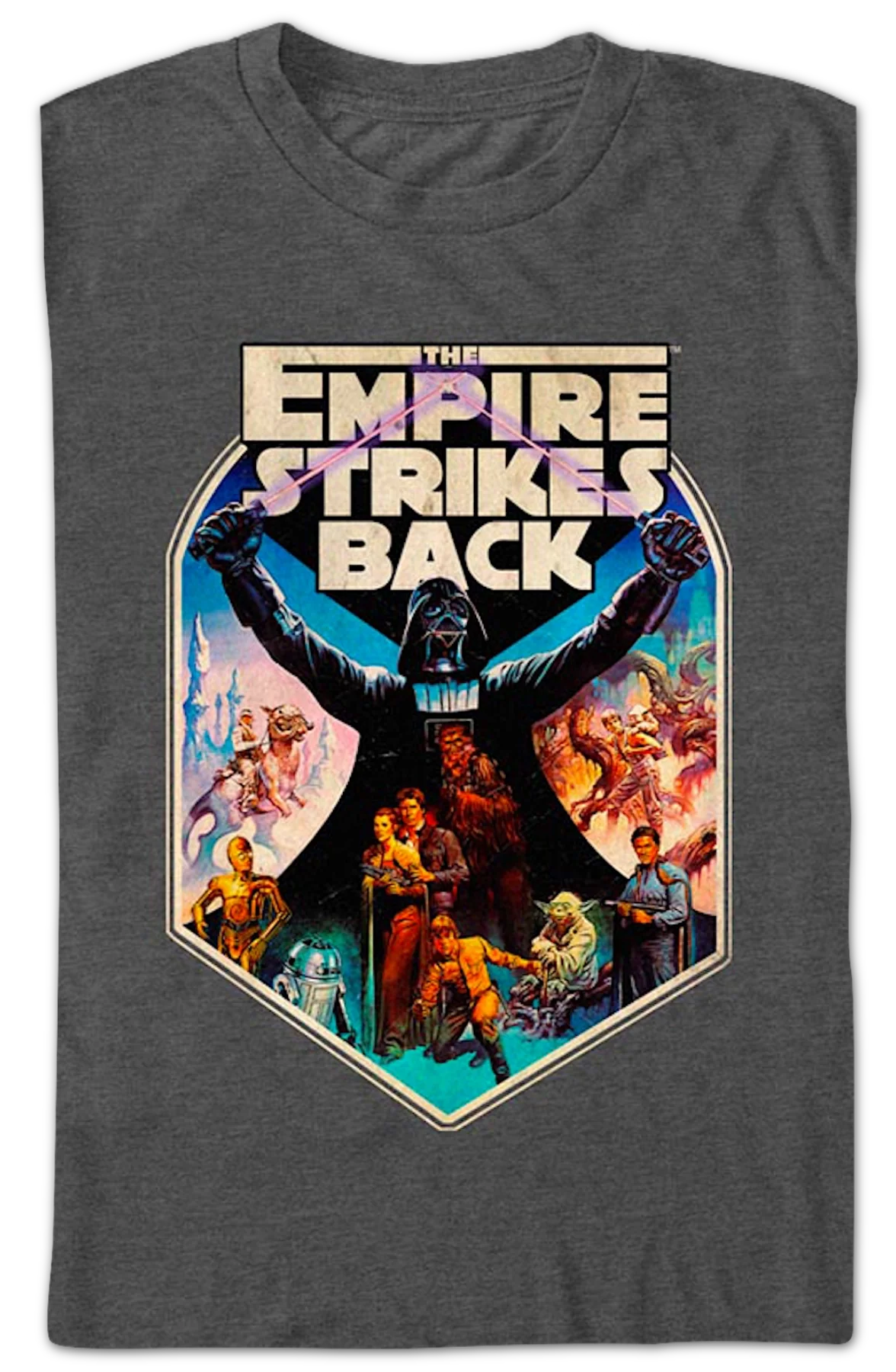 Vintage Poster Artwork The Empire Strikes Back Star Wars T-Shirt - Image 2