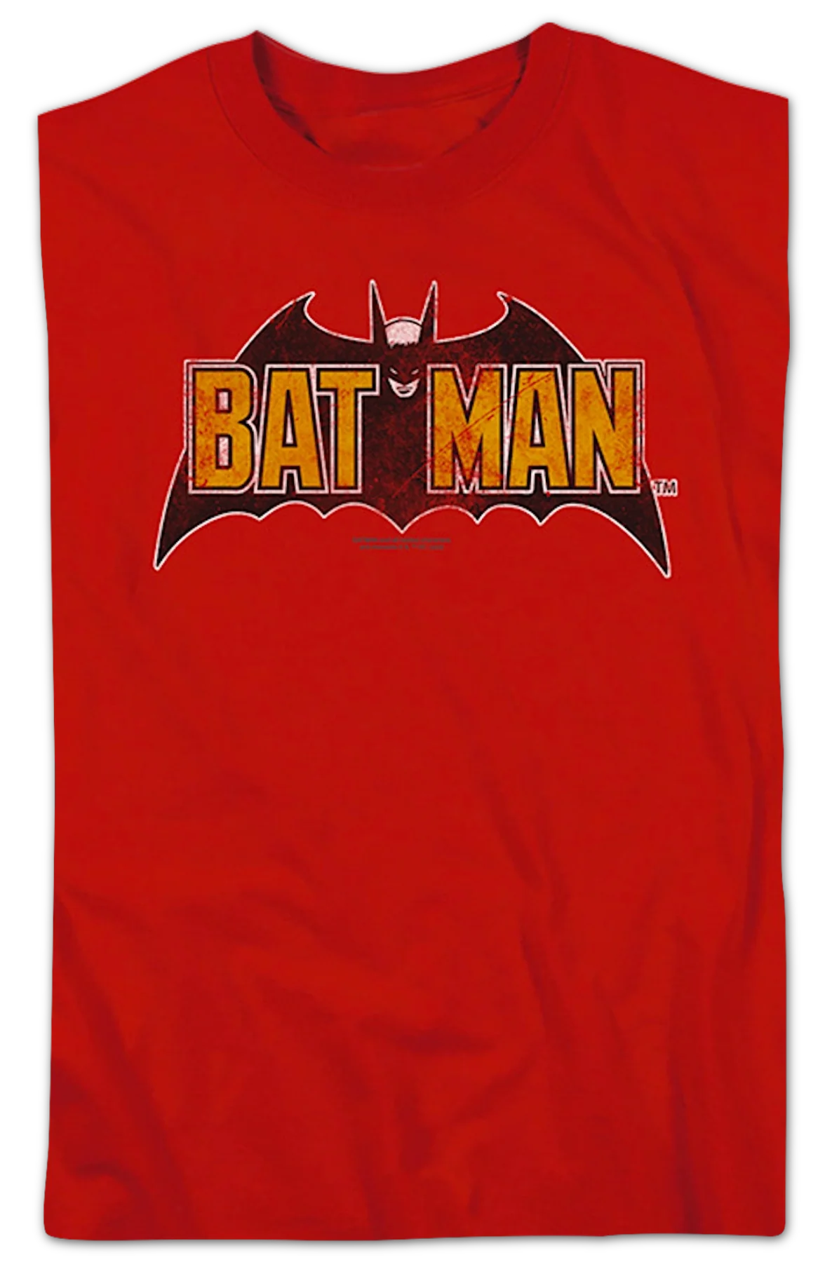 Vintage Red Batman Logo DC Comics T-Shirt - Image 2