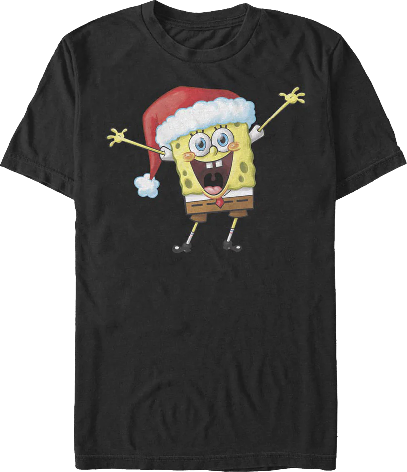 Vintage Santa Hat SpongeBob SquarePants T-Shirt