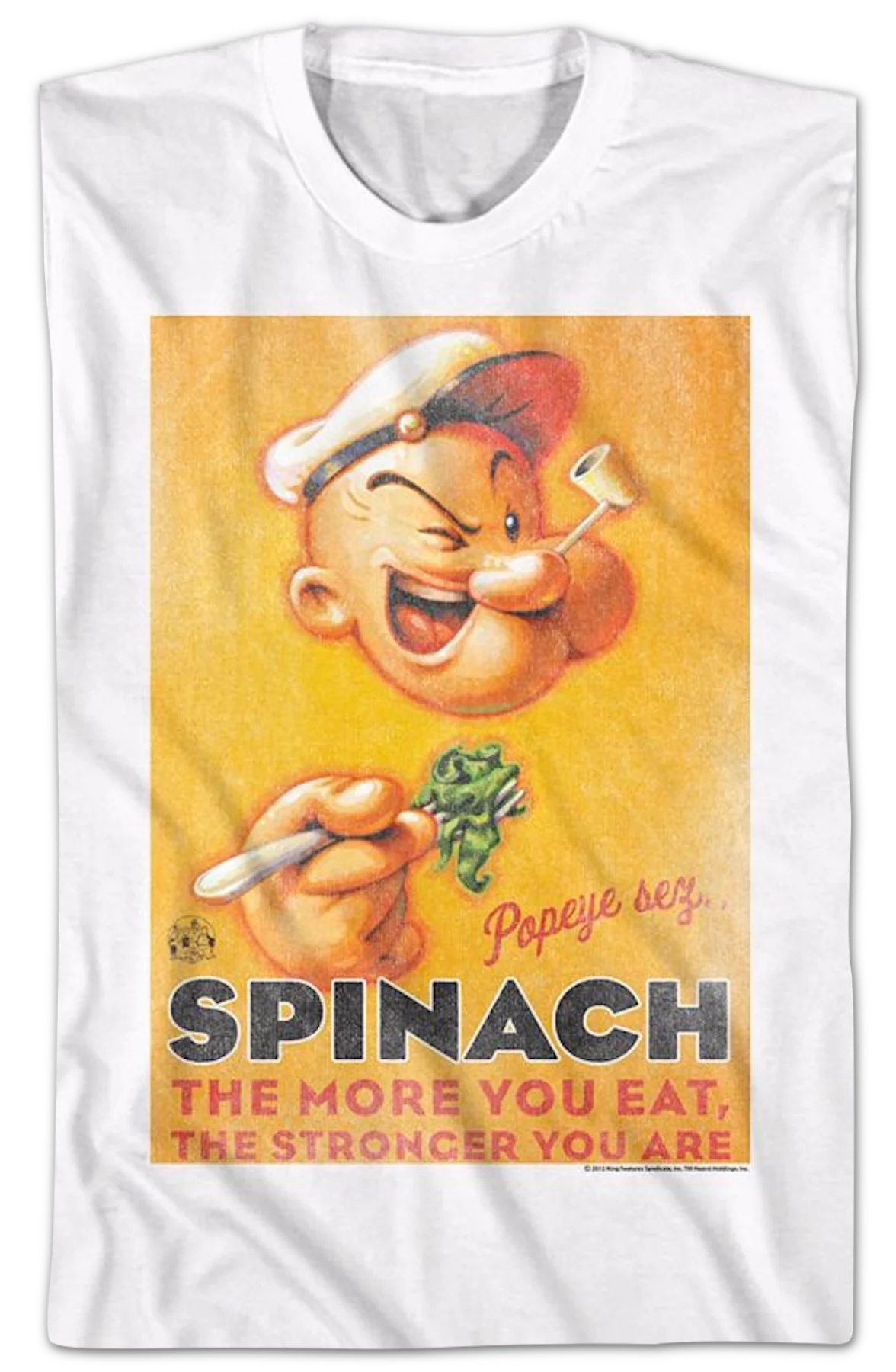 Vintage Spinach Poster Popeye T-Shirt - Image 2