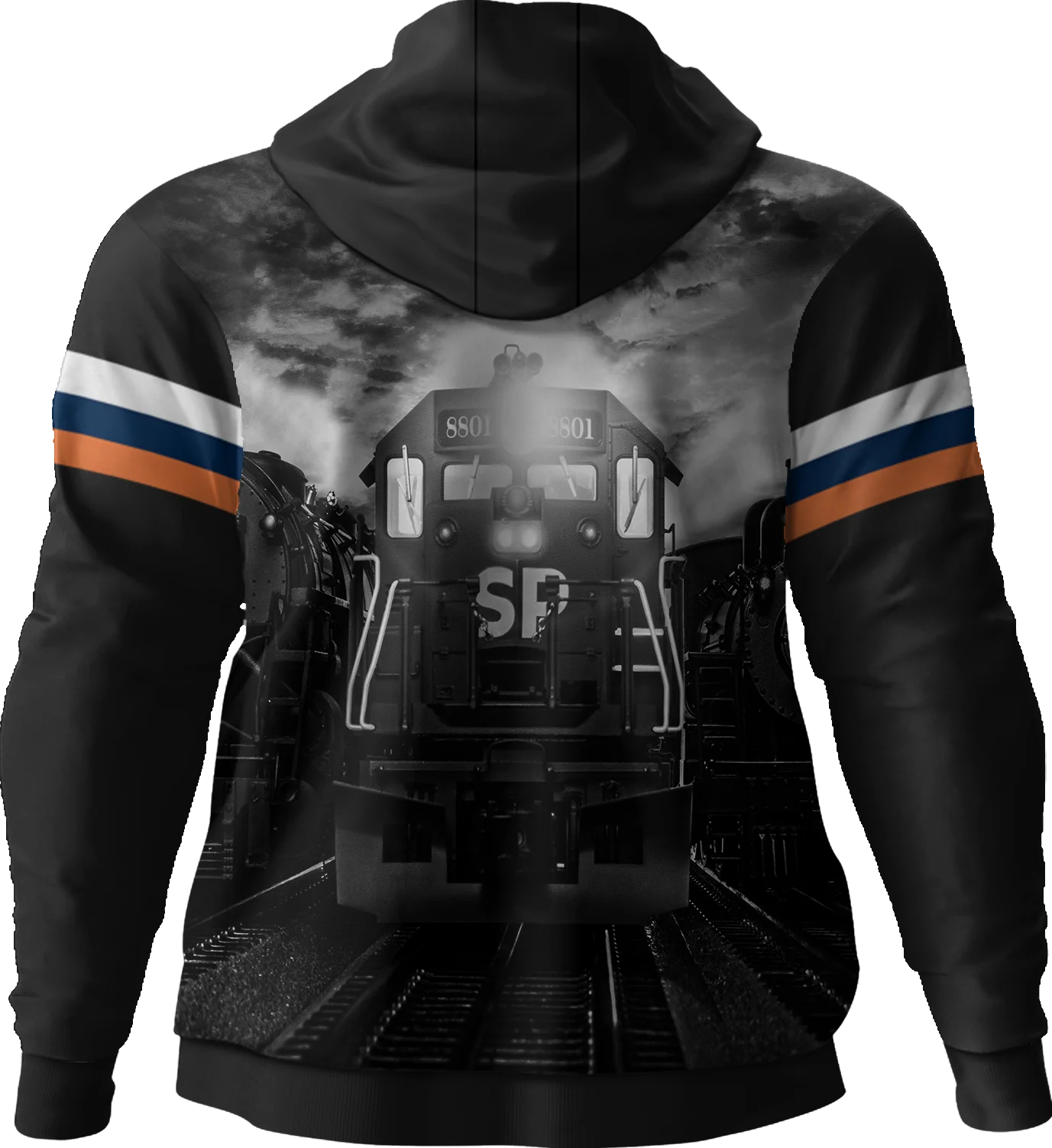 Vintage Stripes Lionel Trains Zip-Up Hoodie - Image 3