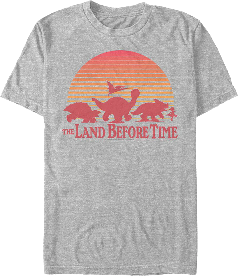 Vintage Sunset Silhouette Land Before Time T-Shirt