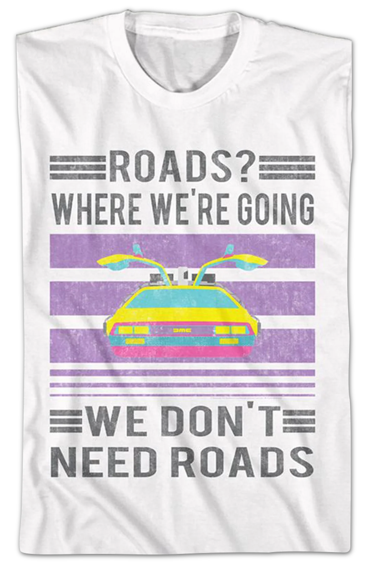 Vintage We Don't Need Roads Back To The Future T-Shirt - Image 2