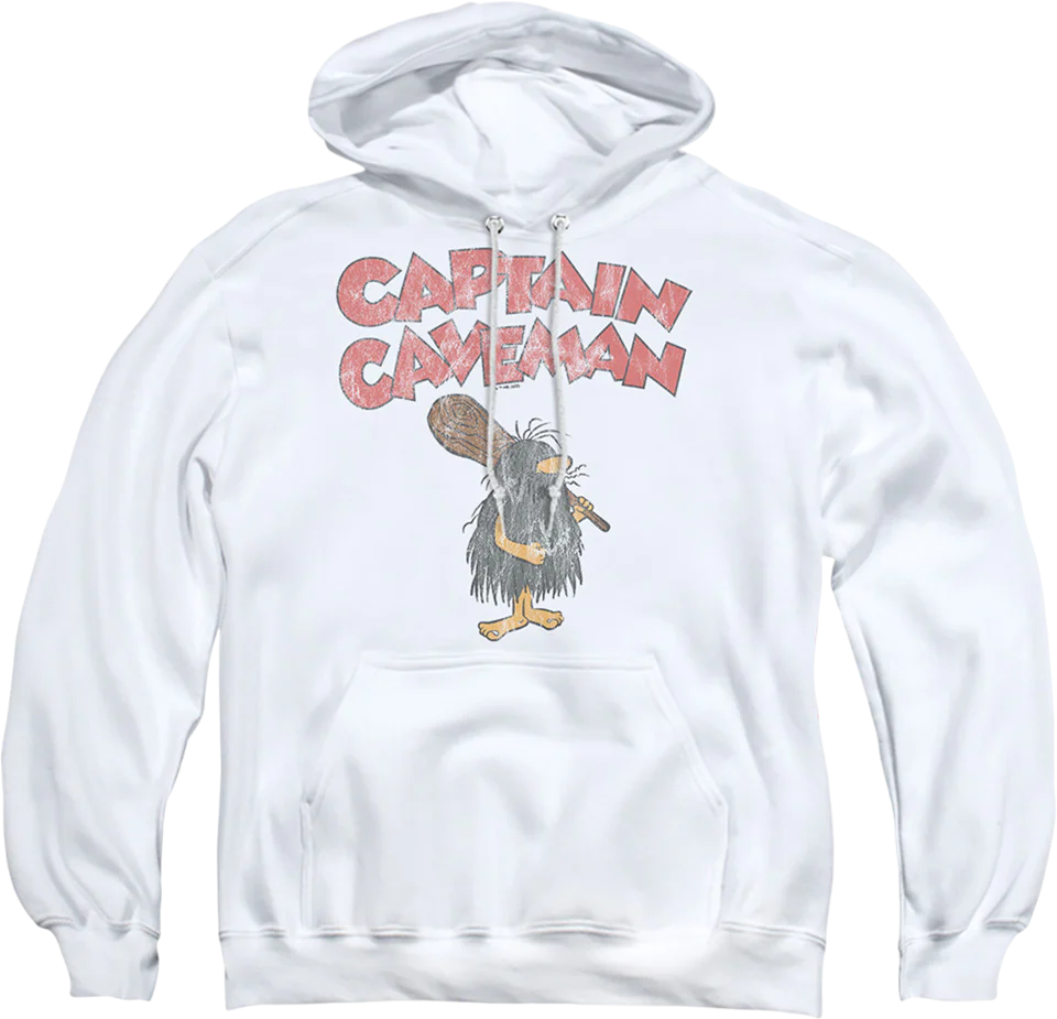 Vintage White Captain Caveman Hoodie