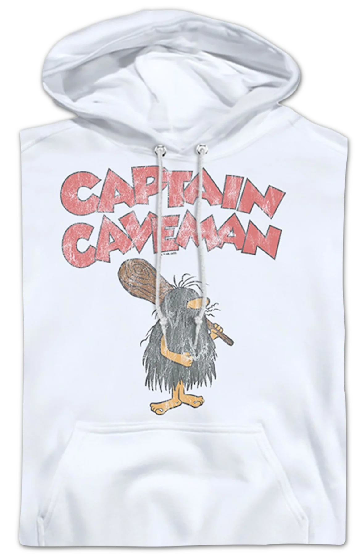 Vintage White Captain Caveman Hoodie - Image 2