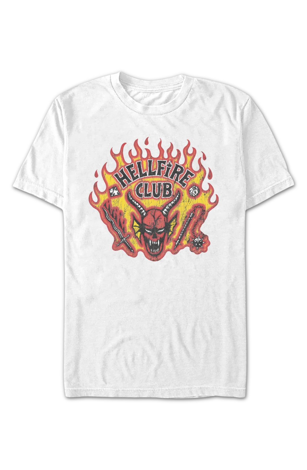 Vintage White Hellfire Club Stranger Things T-Shirt - Image 2