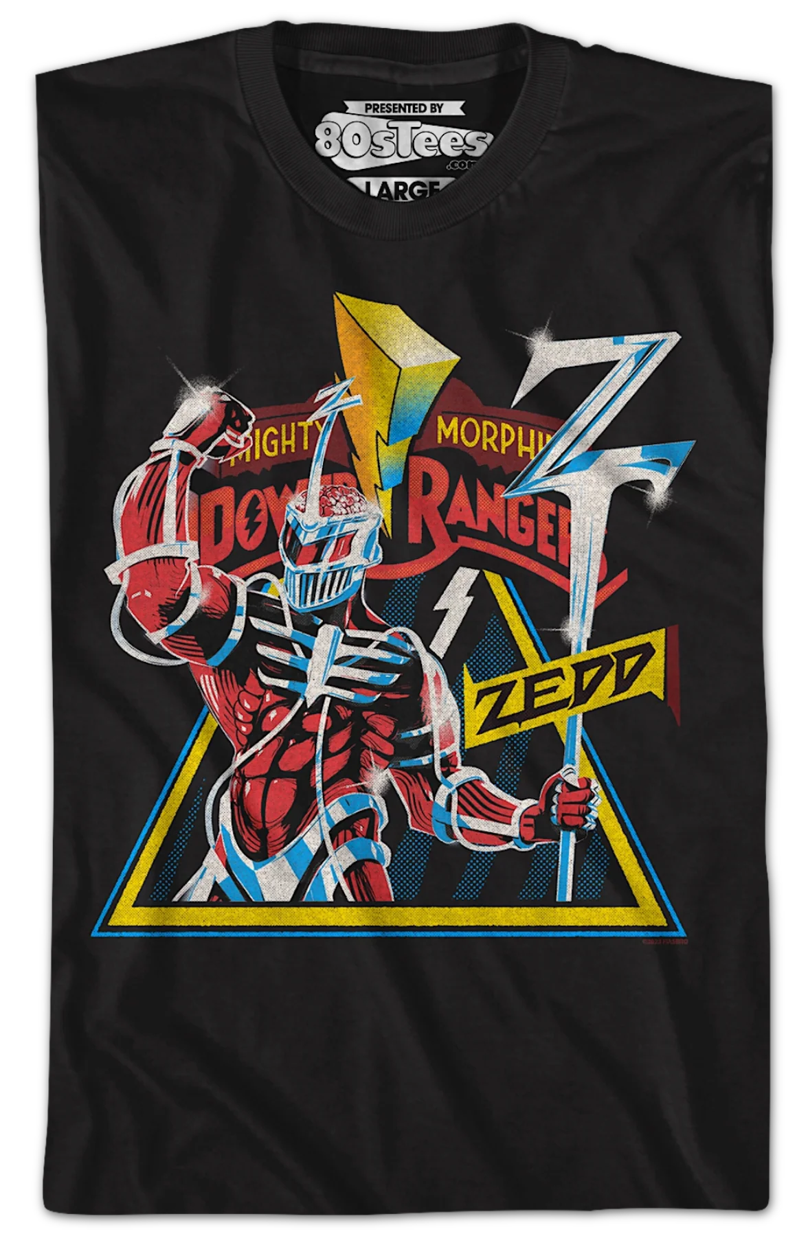 Vintage Zedd Poster Mighty Morphin Power Rangers T-Shirt - Image 2