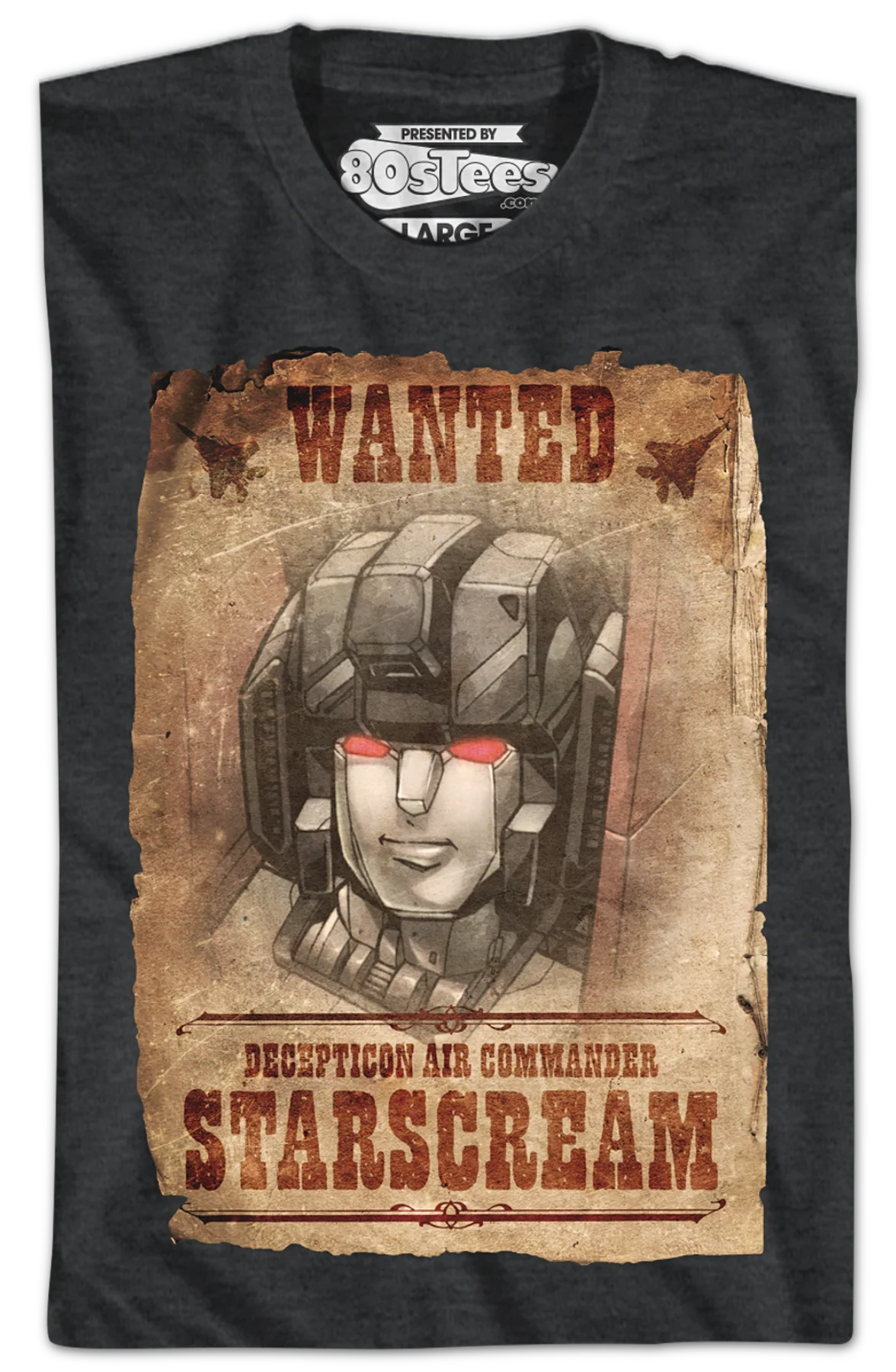 Wanted Poster Starscream Transformers T-Shirt - Image 2
