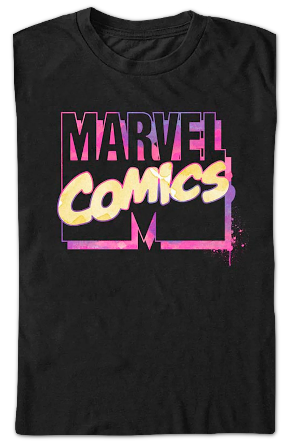 Watercolor Logo Marvel Comics T-Shirt - Image 2