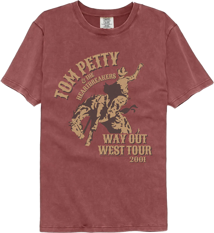 Way Out West Tour 2001 Tom Petty Comfort Colors Brand T-Shirt