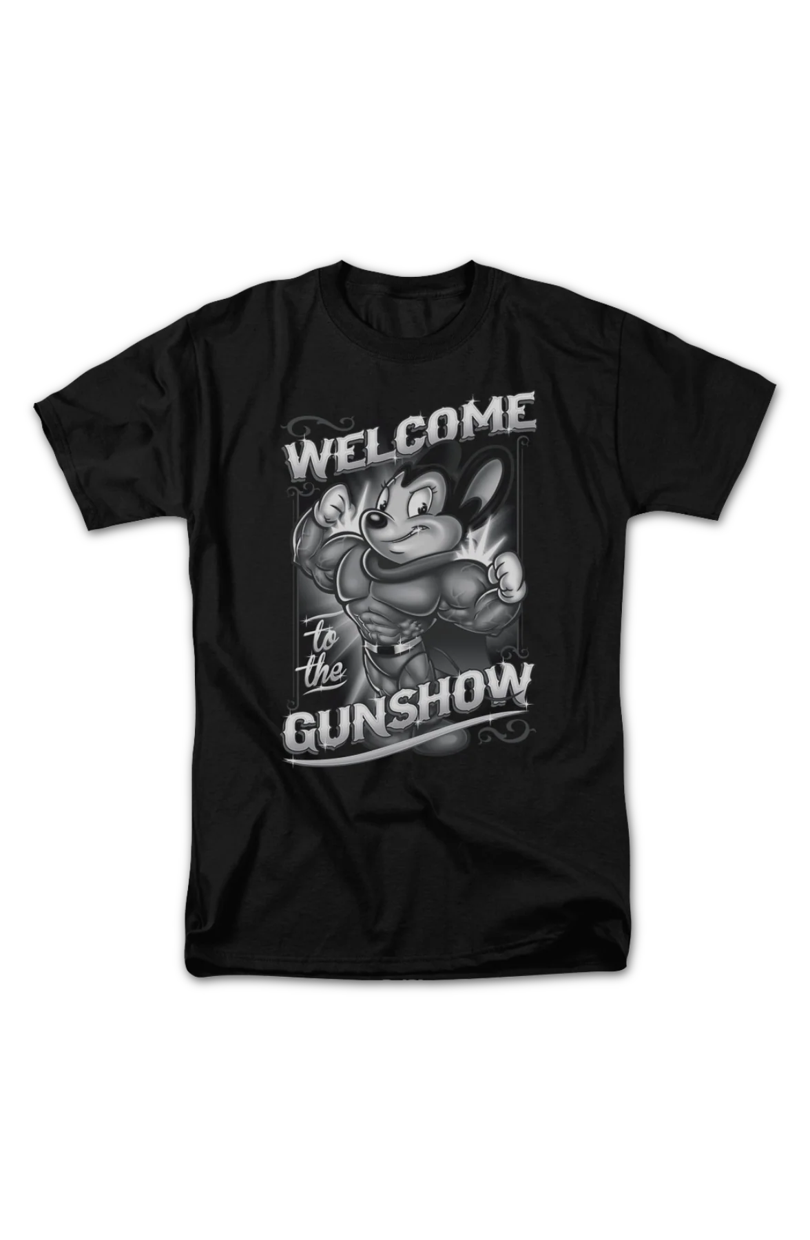 Welcome To The Gunshow Mighty Mouse T-Shirt - Image 2