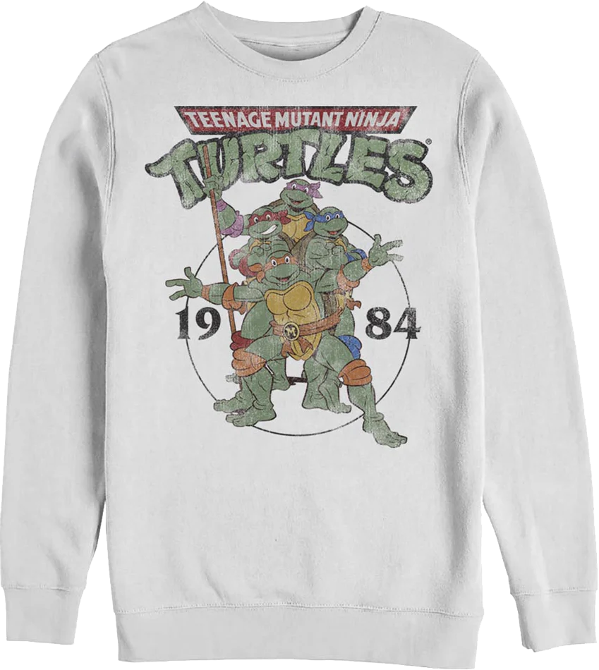 White 1984 Teenage Mutant Ninja Turtles Sweatshirt