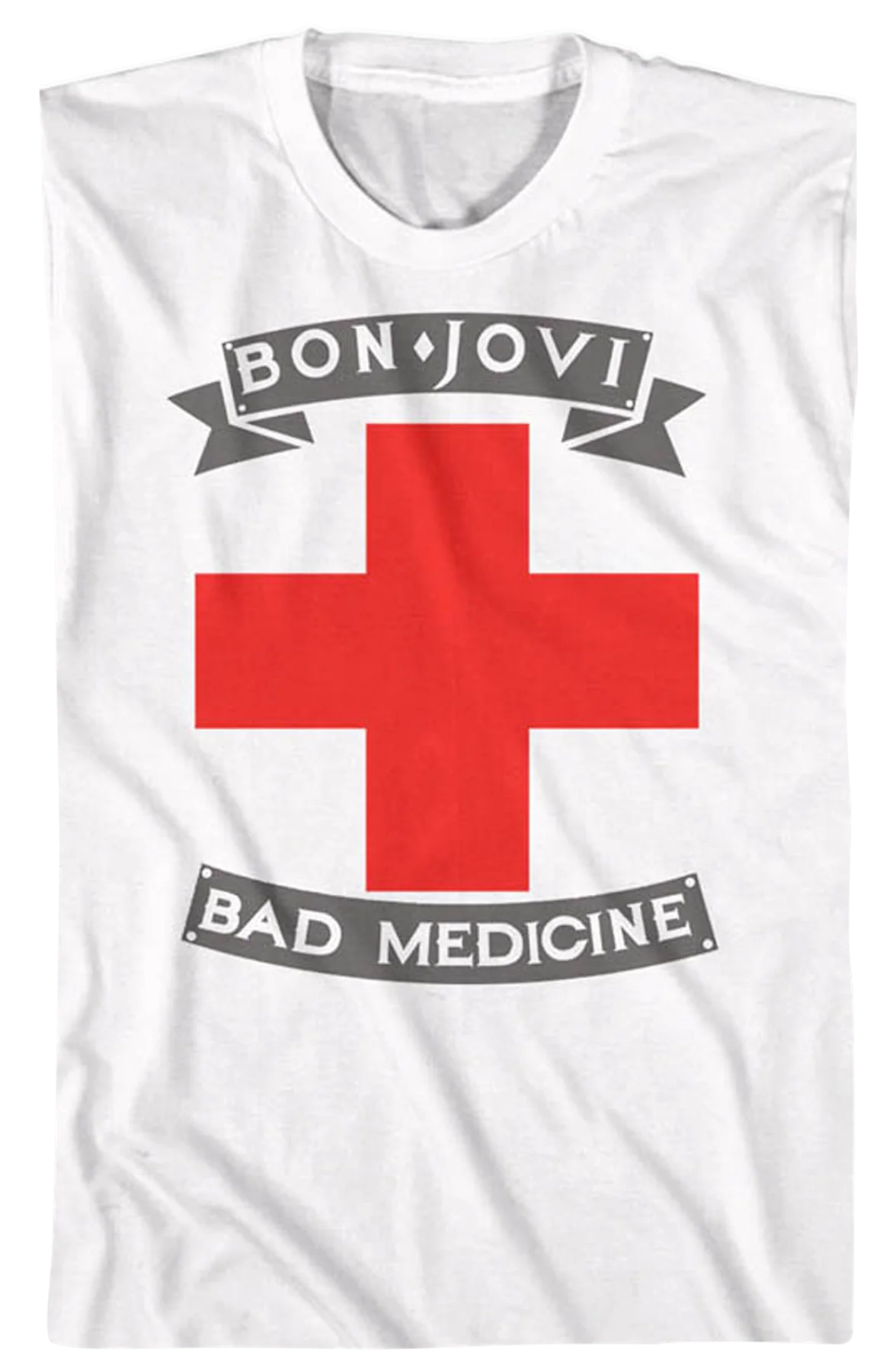 White Bad Medicine Bon Jovi T-Shirt - Image 2