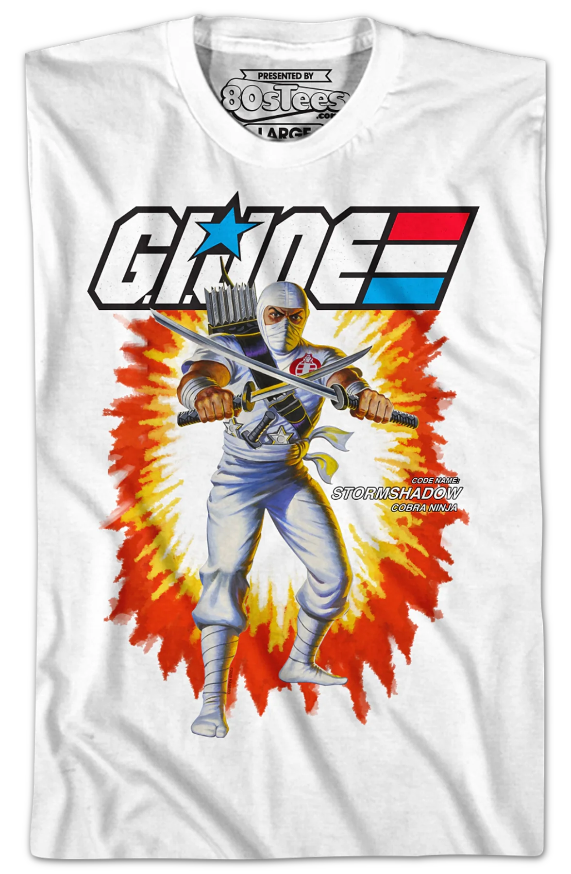 White Box Art Storm Shadow GI Joe T-Shirt - Image 2