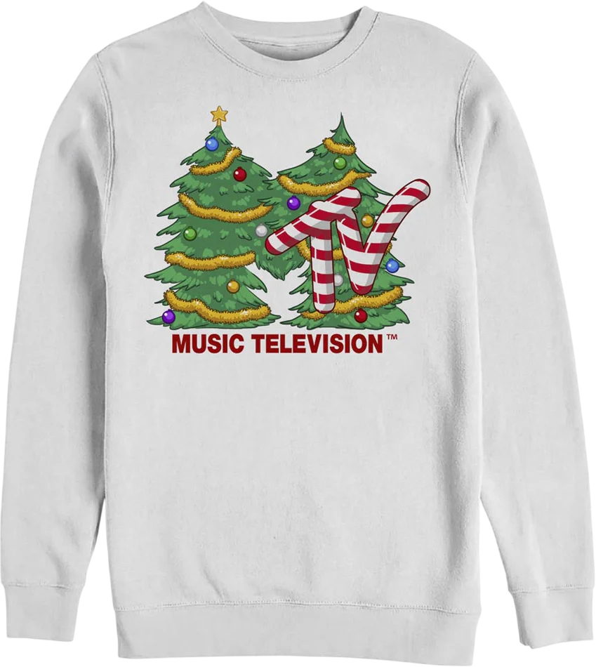 White Christmas Tree Logo MTV Sweatshirt