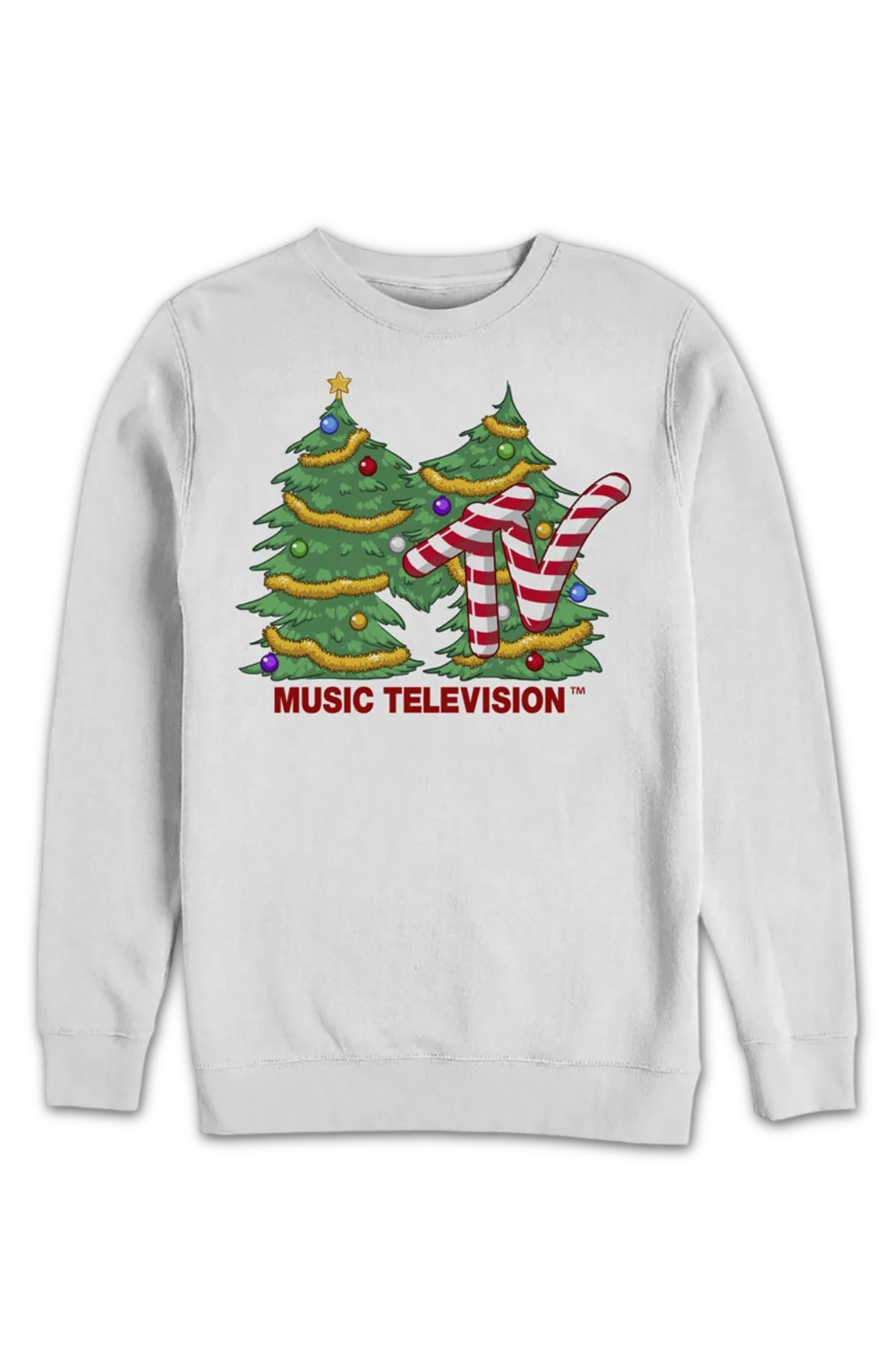 White Christmas Tree Logo MTV Sweatshirt - Image 2
