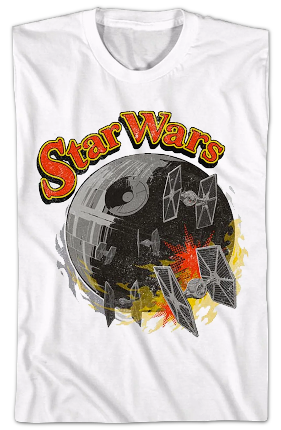 White Death Star And TIE Fighters Star Wars T-Shirt - Image 2