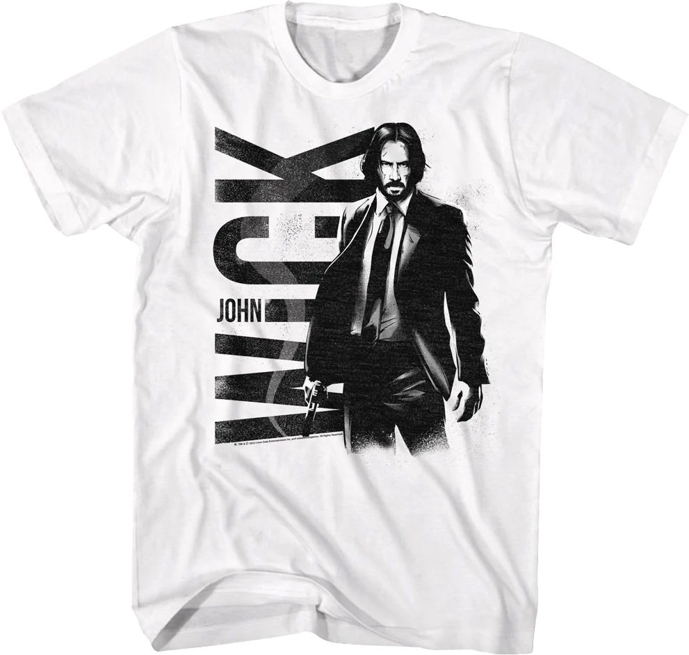 White Distressed John Wick T-Shirt