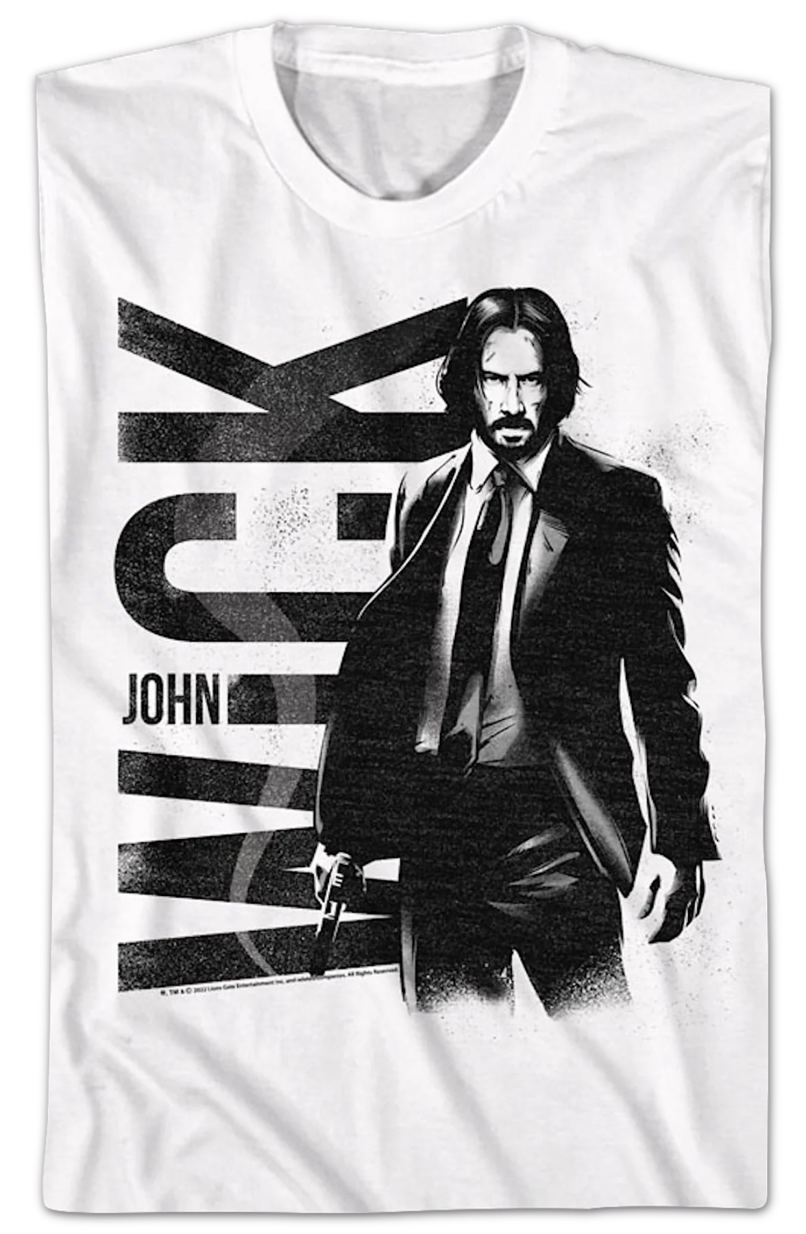 White Distressed John Wick T-Shirt - Image 2