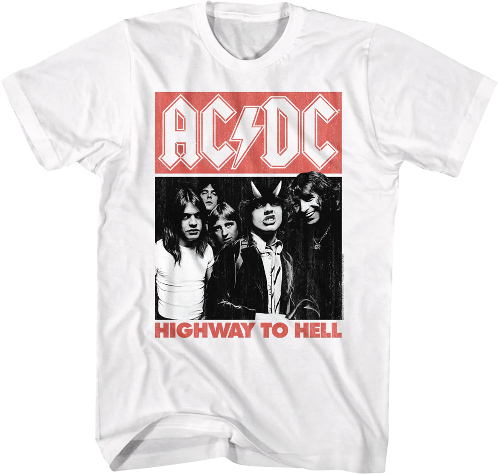 White Highway To Hell ACDC Shirt
