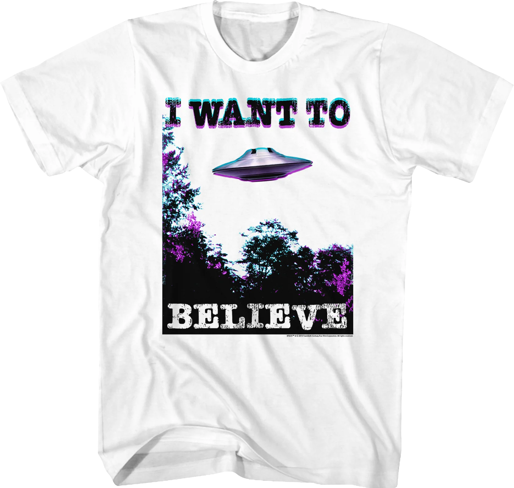 White I Want To Believe Poster X-Files T-Shirt