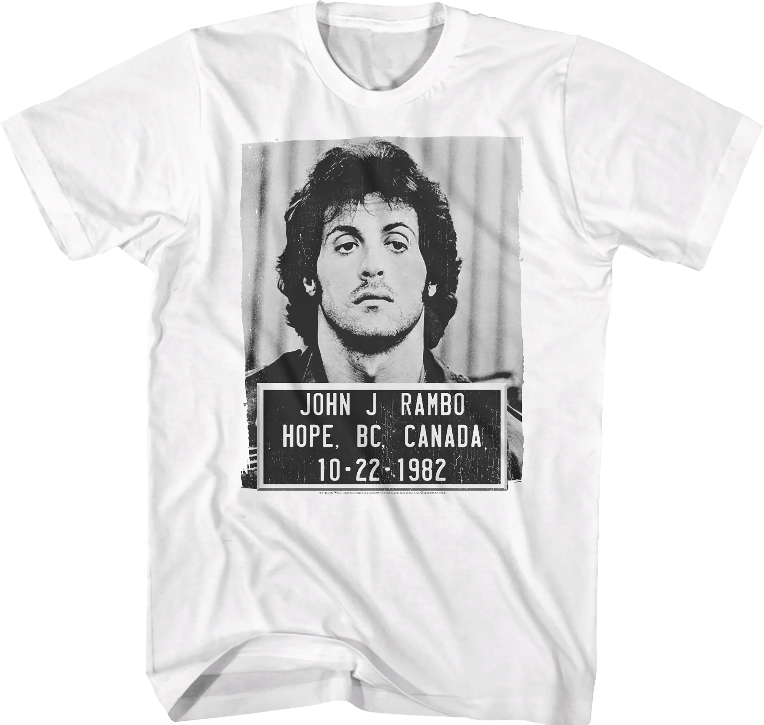 White John Rambo Mug Shot T-Shirt