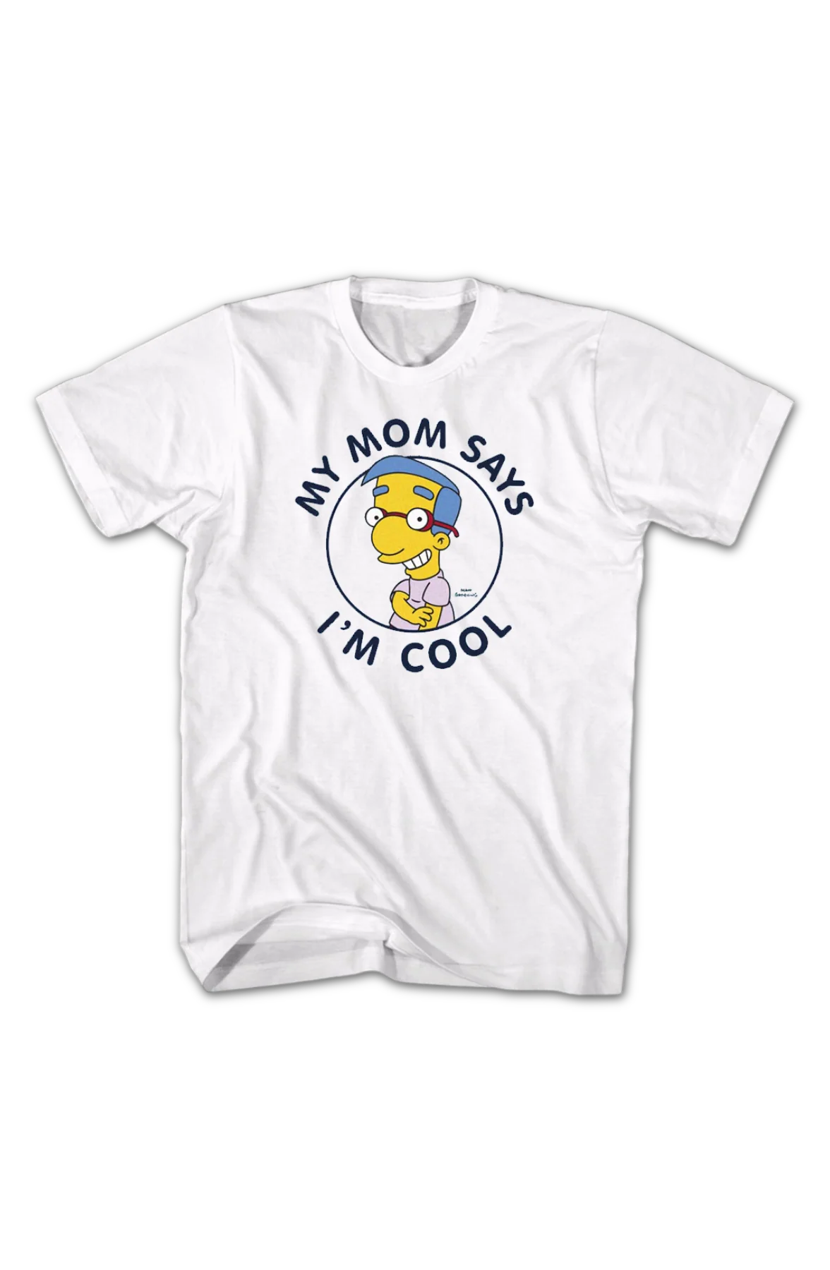 White My Mom Says I'm Cool Simpsons T-Shirt - Image 2