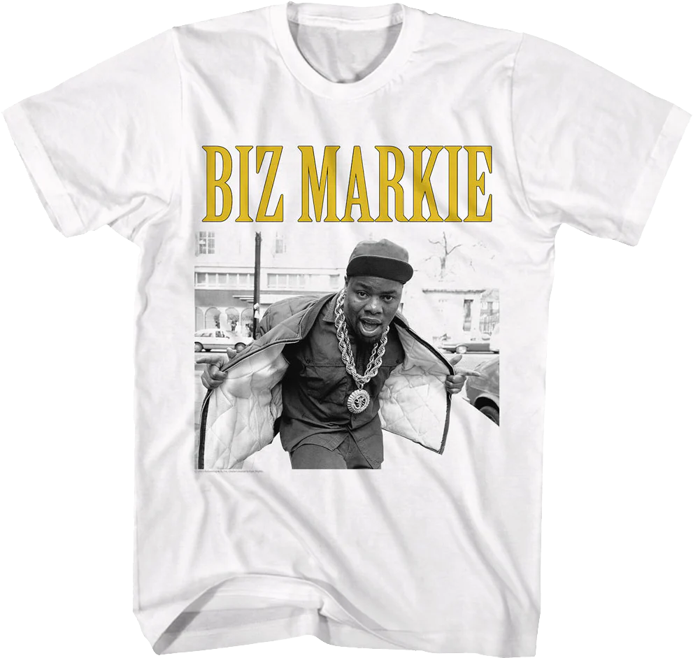 White Photo Biz Markie T-Shirt
