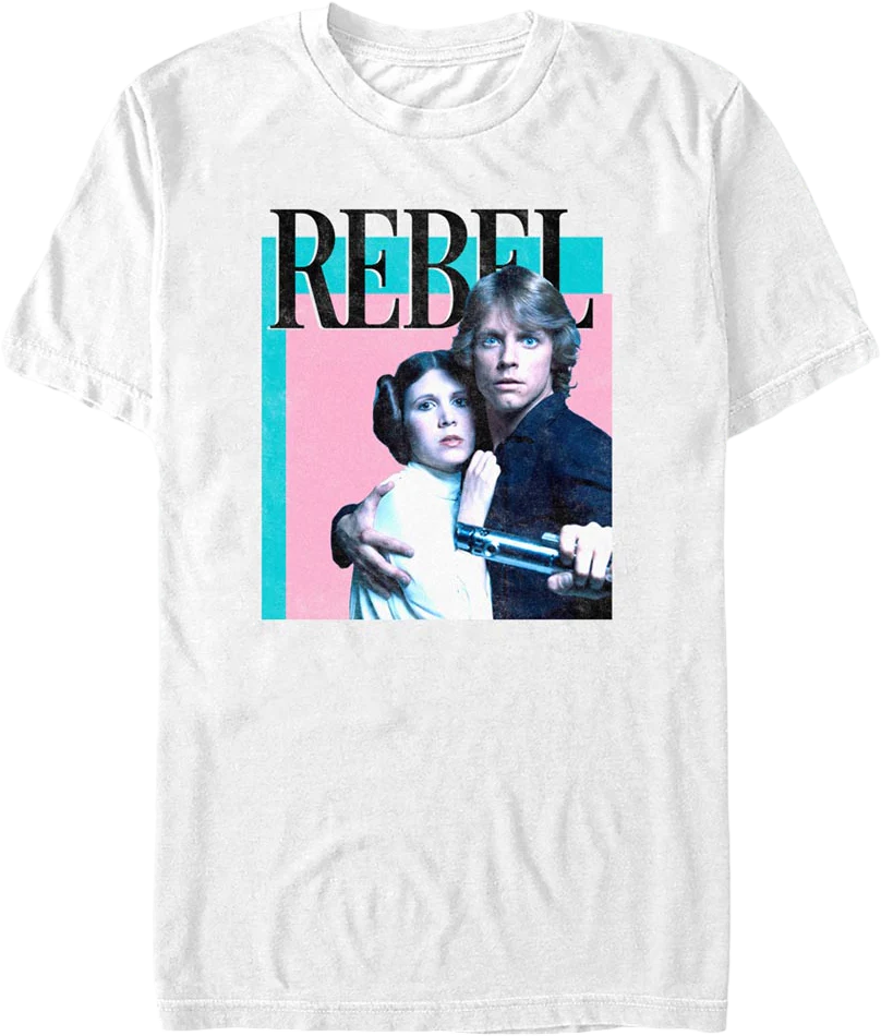 White Rebel Princess Leia Luke Skywalker Star Wars T-Shirt