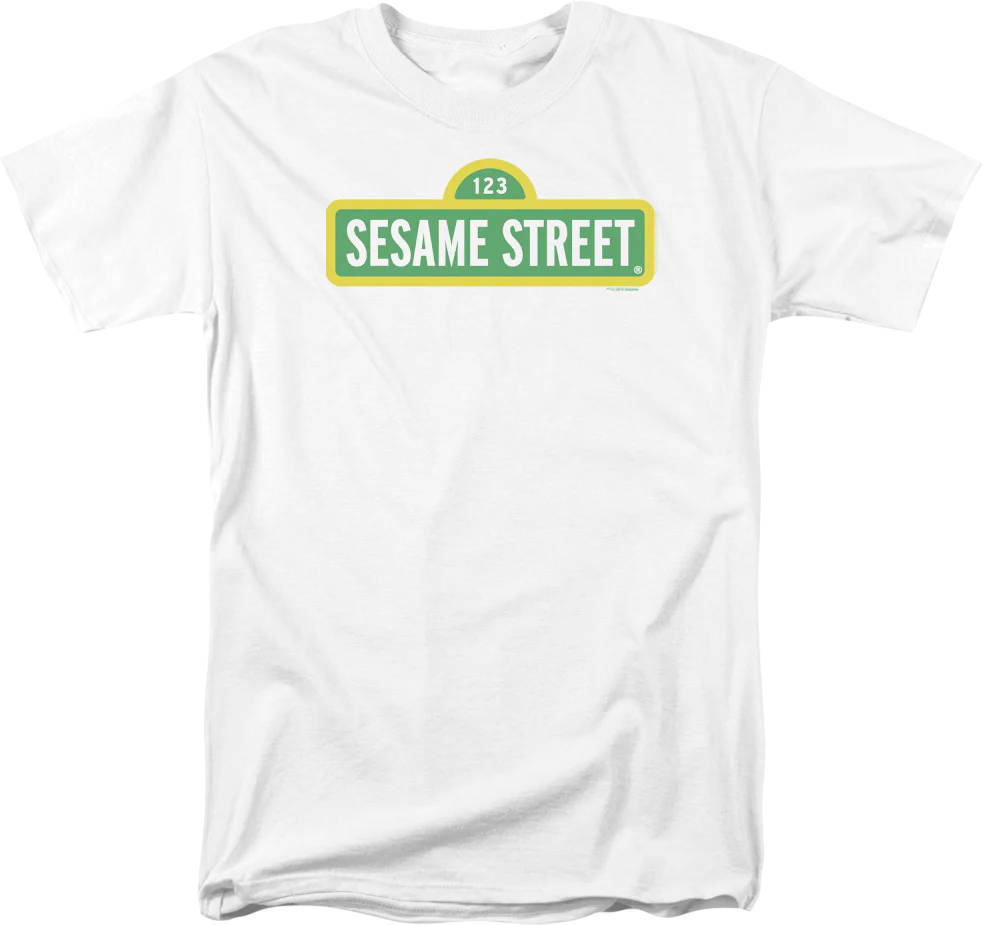 White Sign Sesame Street T-Shirt