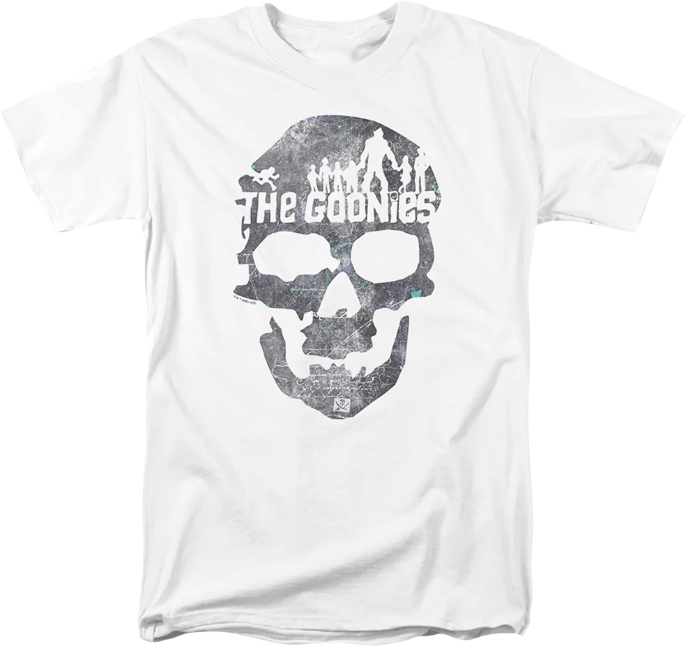 White Skull Silhouettes Goonies T-Shirt