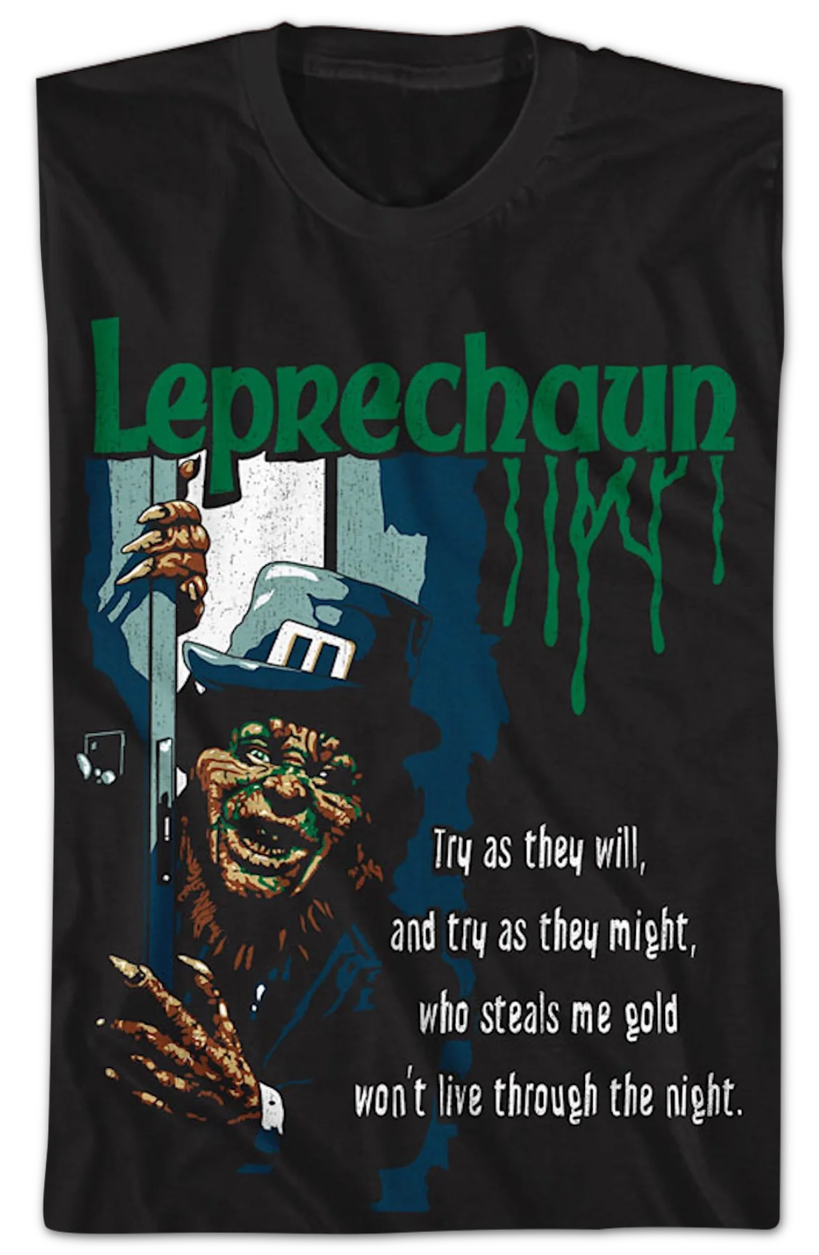 Who Steals Me Gold Won't Live Through The Night Leprechaun T-Shirt - Image 2