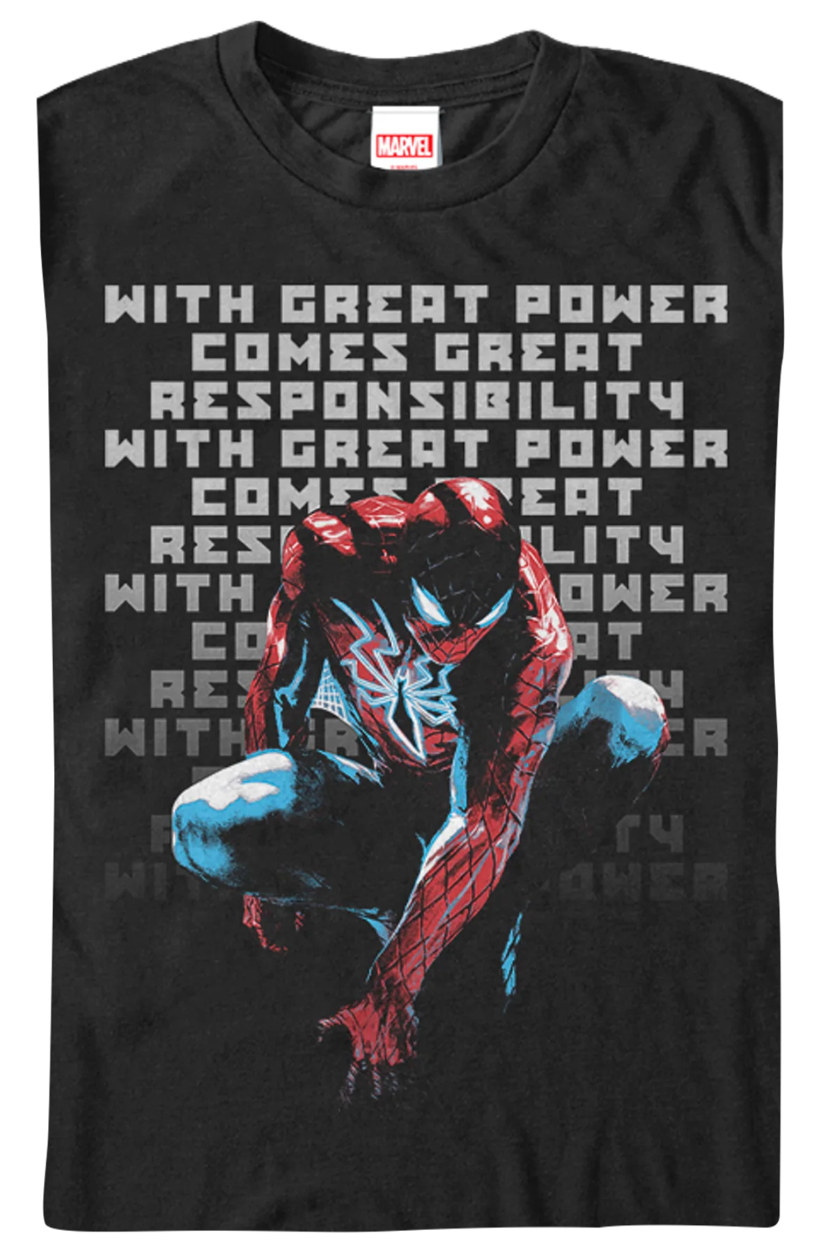 With Great Power Comes Great Responsibility Spider-Man T-Shirt - Image 2