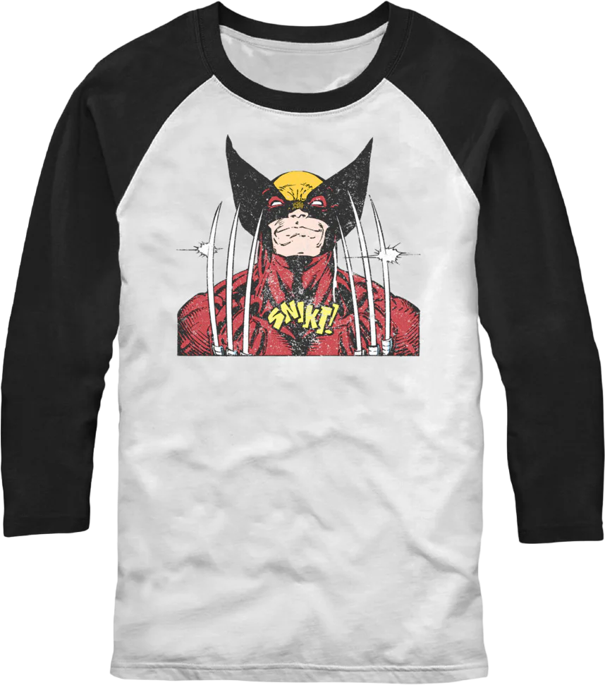 Wolverine Snikt Marvel Comics Raglan Baseball Shirt
