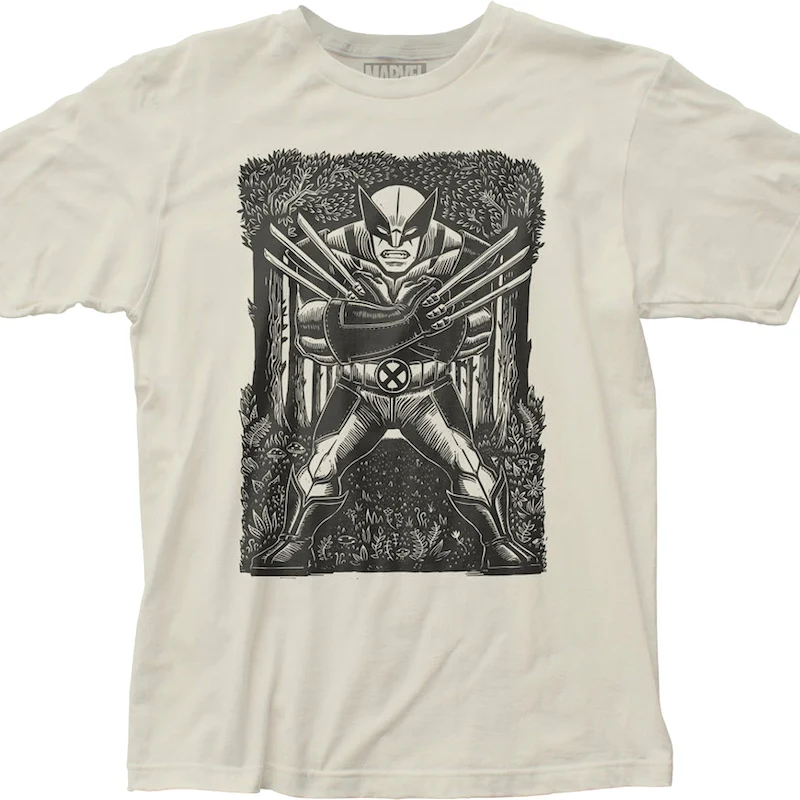 Wolverine Woodcut Art Marvel Comics T-Shirt