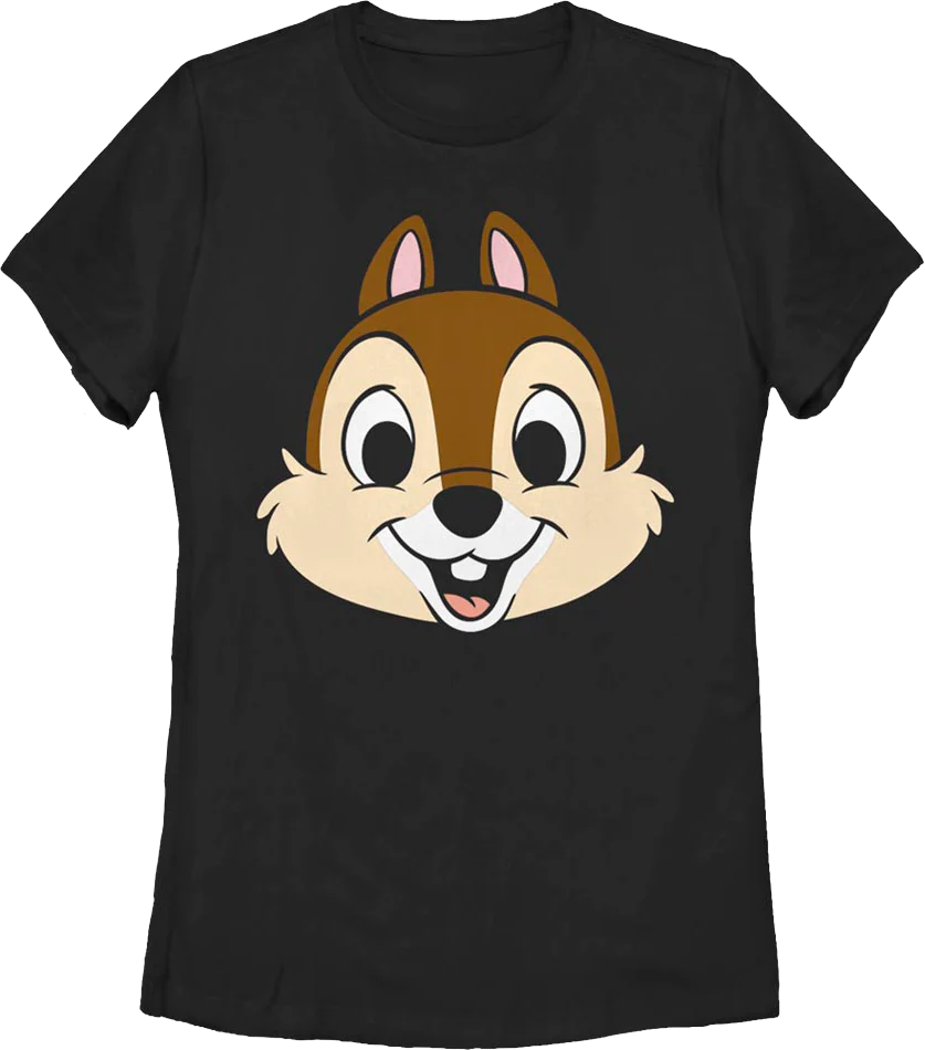 Women Black Chip's Head Chip 'n Dale Rescue Rangers Shirt