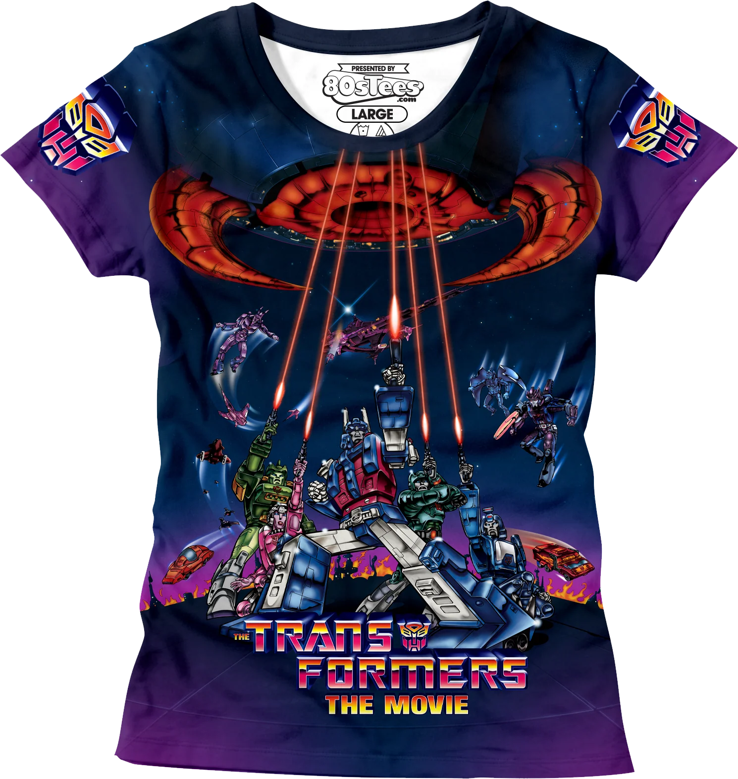 Womens 1986 Movie Poster Transformers Shirt