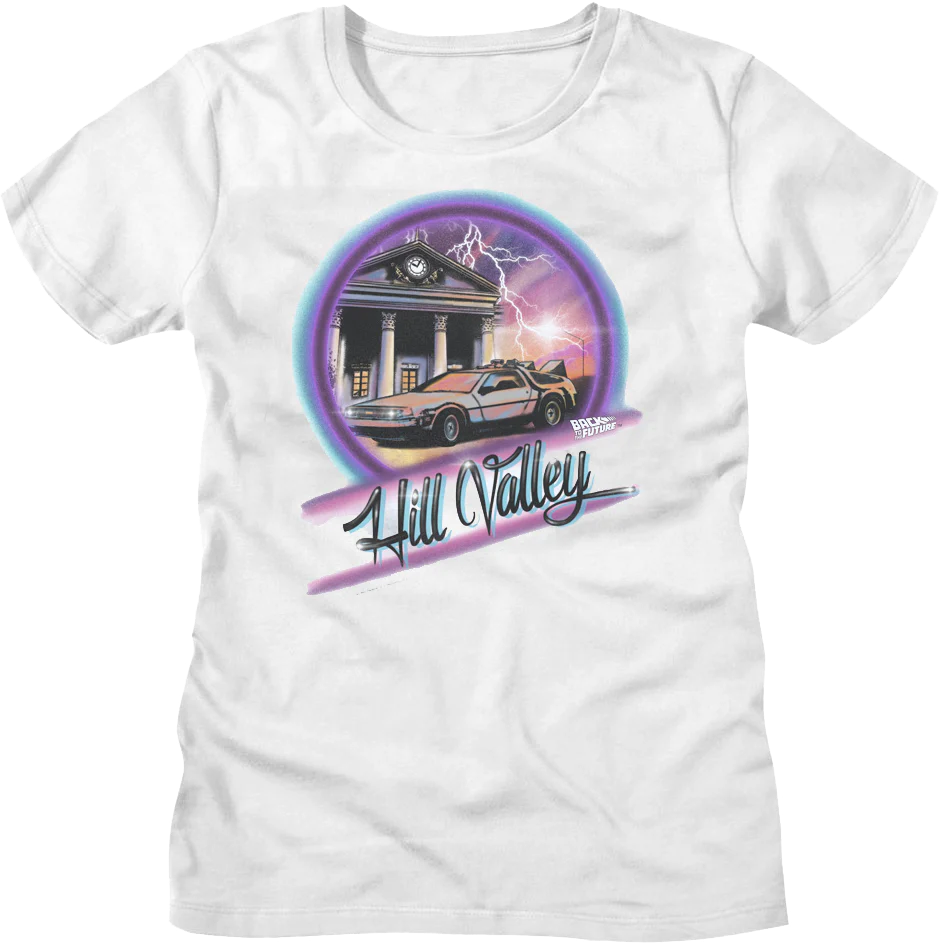 Womens Airbrush Hill Valley Back To The Future Shirt