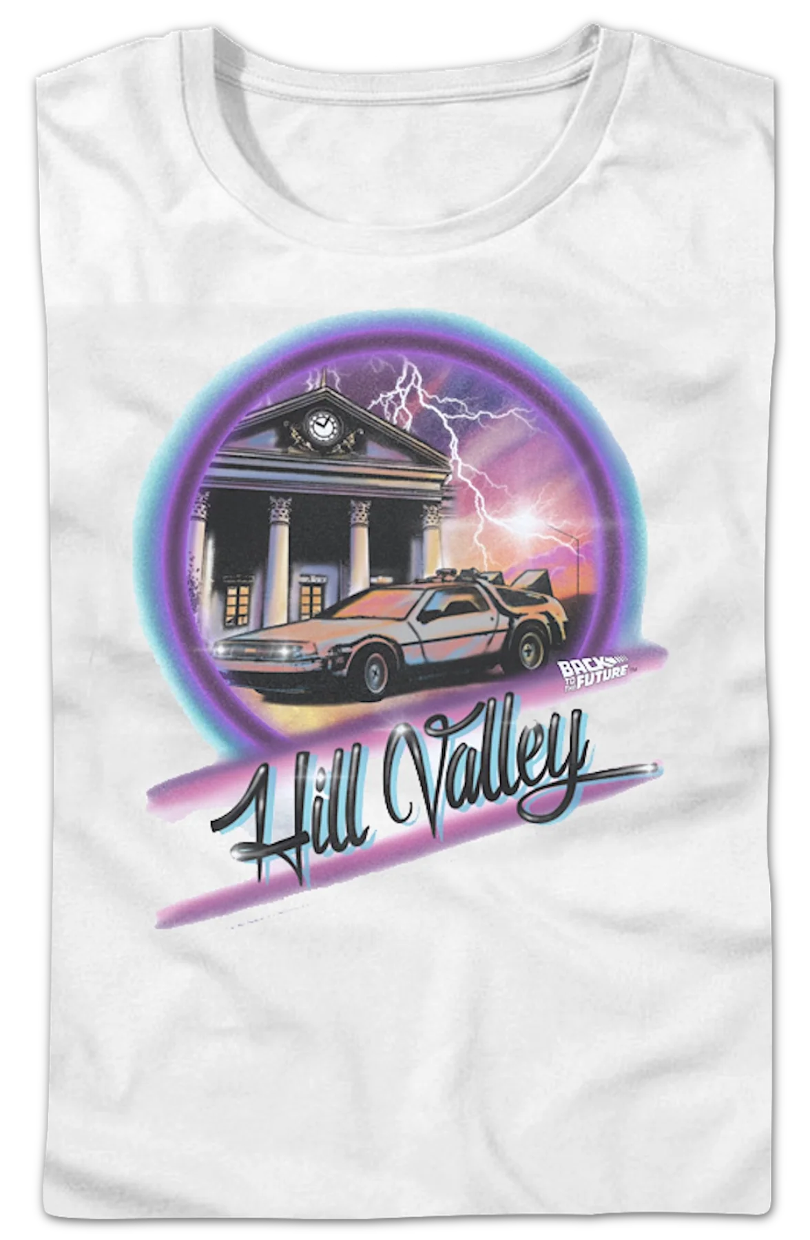 Womens Airbrush Hill Valley Back To The Future Shirt - Image 2