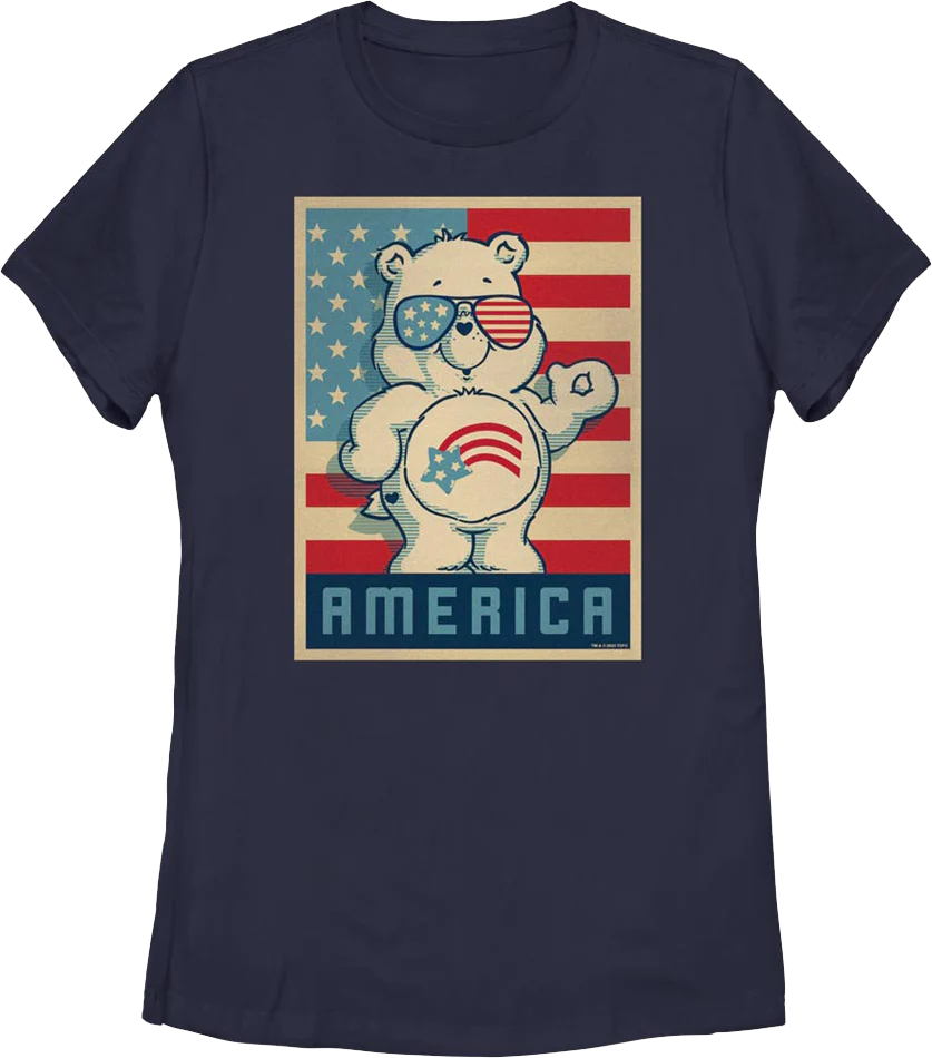 Womens America Cares Bear Patriotic Pose Care Bears Shirt