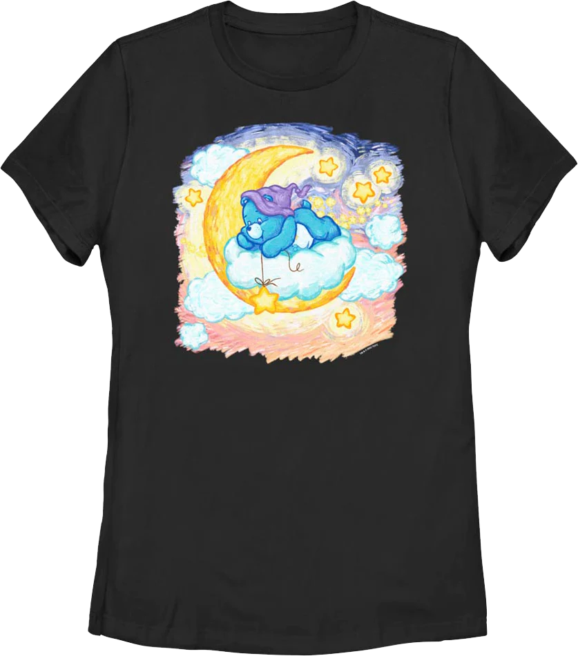 Womens Bedtime Moon And Stars Care Bears Shirt