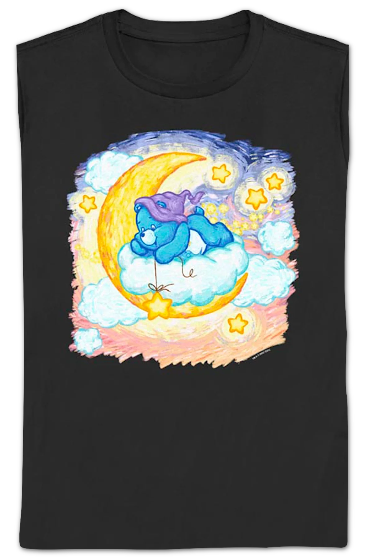 Womens Bedtime Moon And Stars Care Bears Shirt - Image 2
