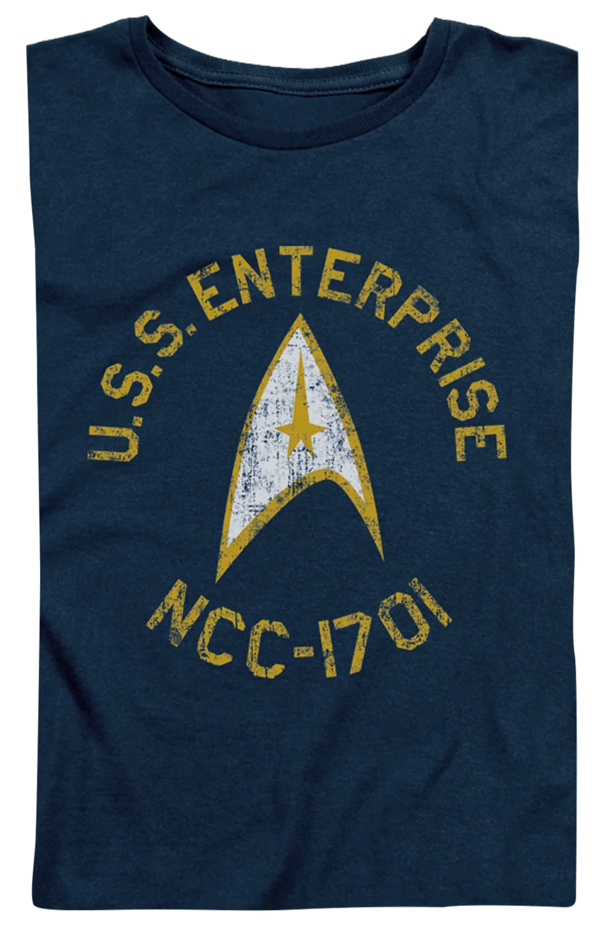 Womens Blue Distressed USS Enterprise Star Trek Shirt - Image 2