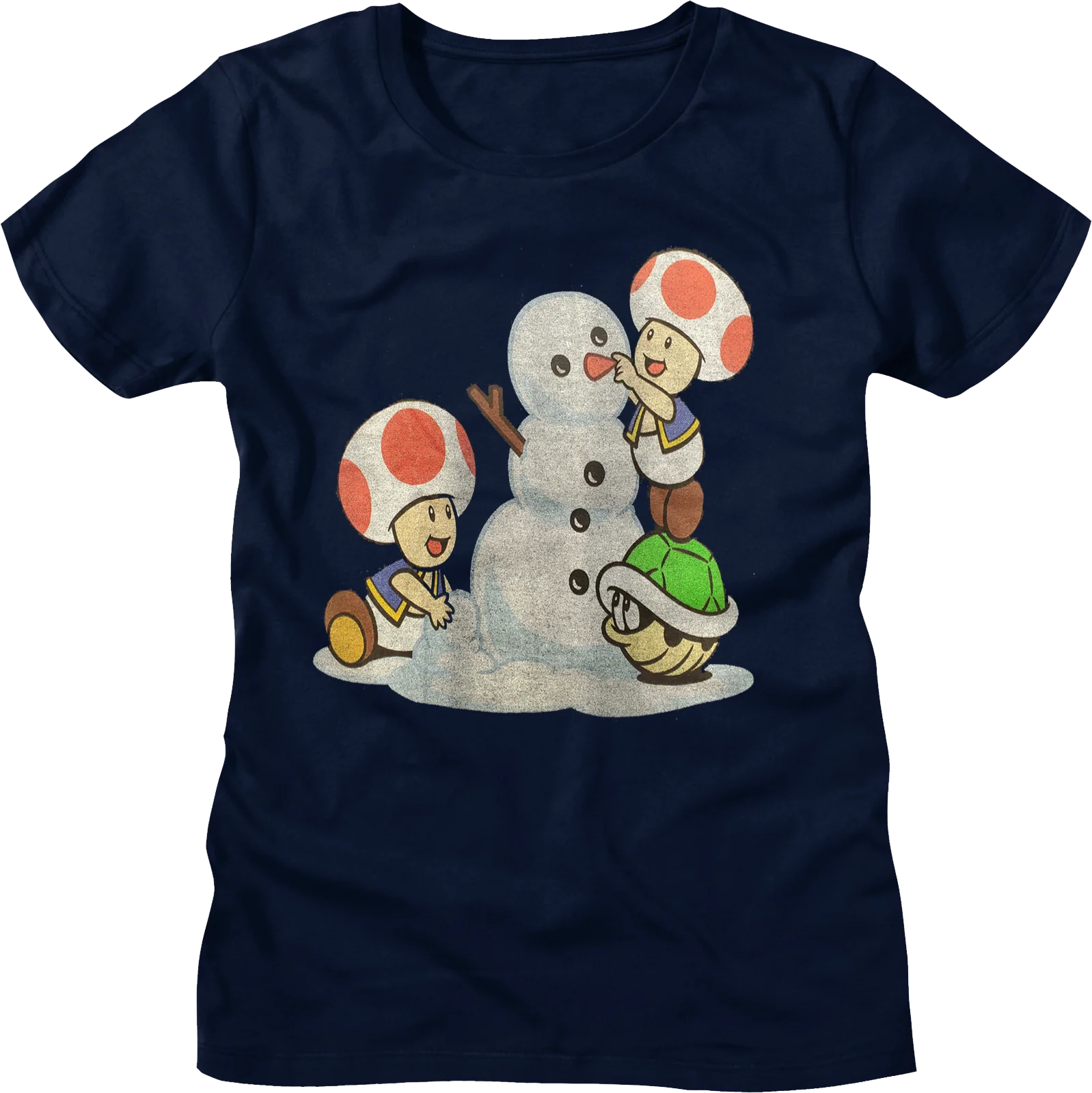 Womens Building A Snowman Super Mario Bros. Shirt