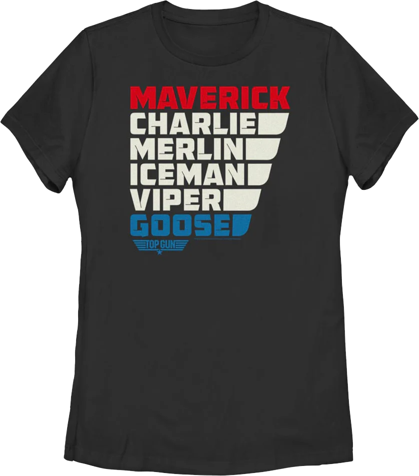 Womens Callsign Names Top Gun Shirt