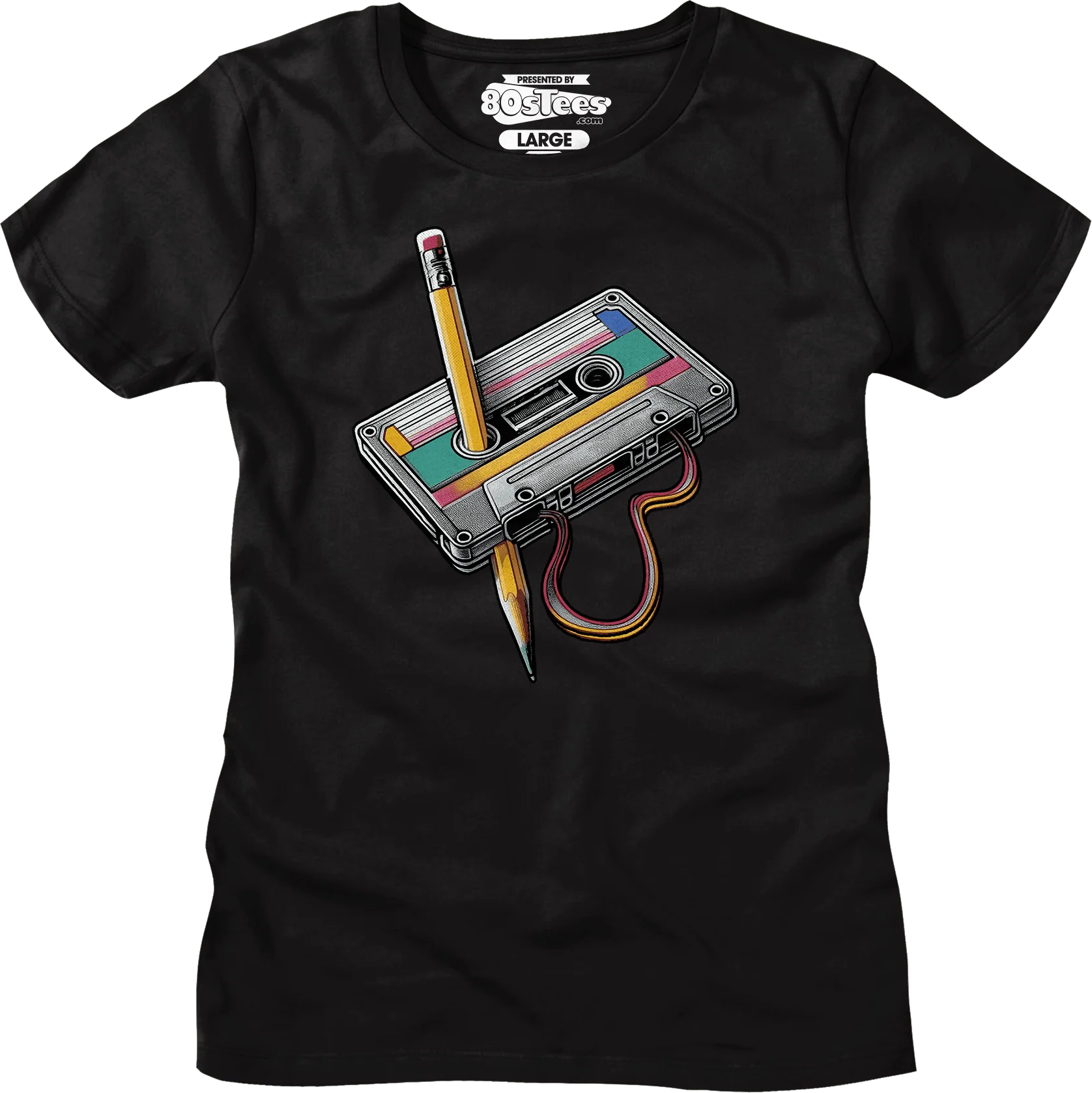 Womens Cassette Tape Rewind Shirt - Image 5