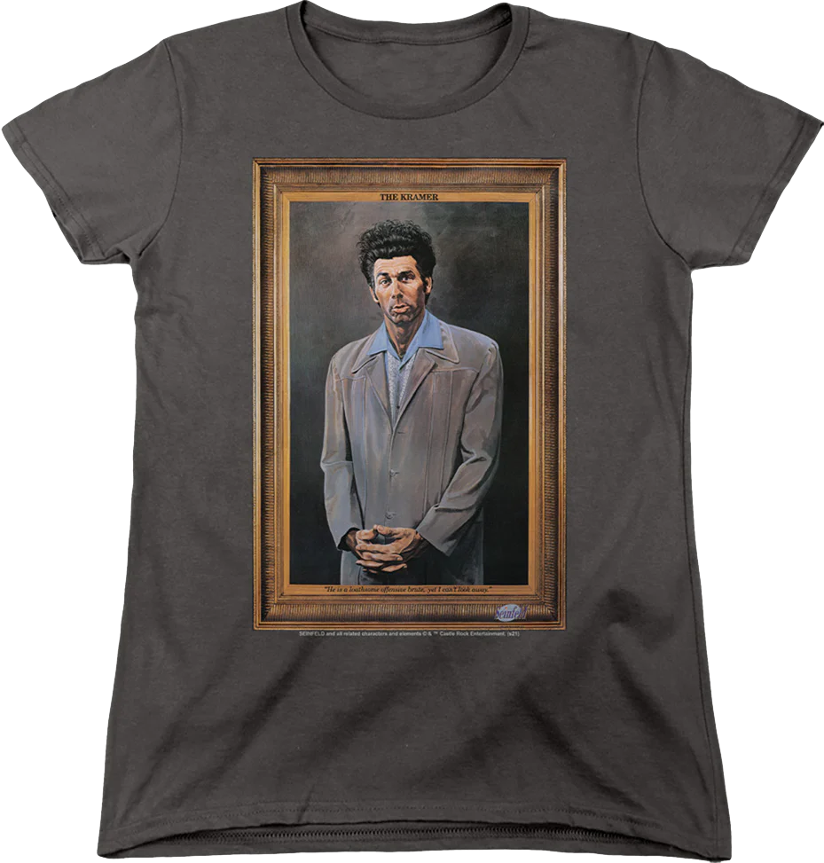 Womens Charcoal Kramer Painting Seinfeld Shirt